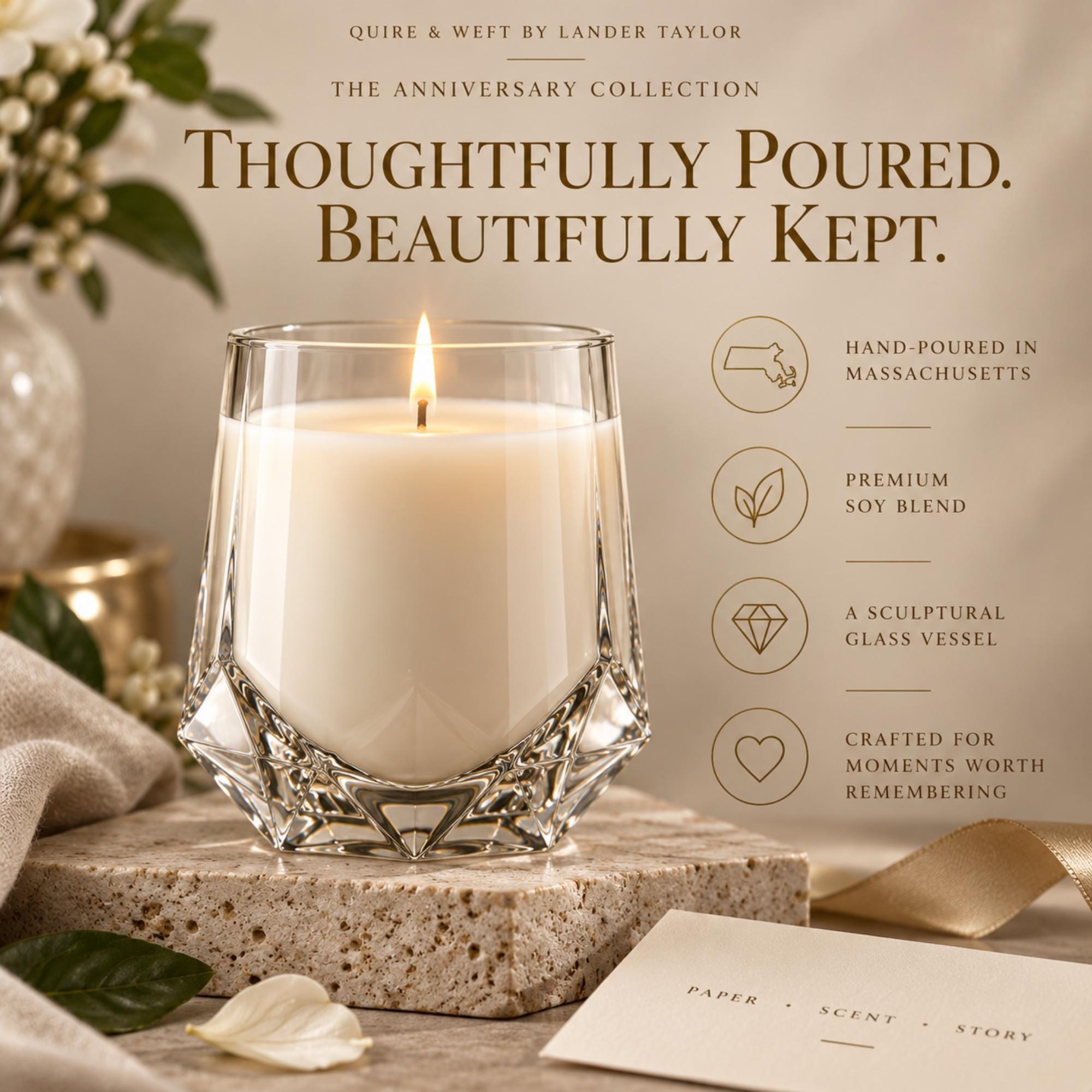 Personalized Anniversary Candle Gift, 17oz, Scent Story Card, Soy Blend, view 5