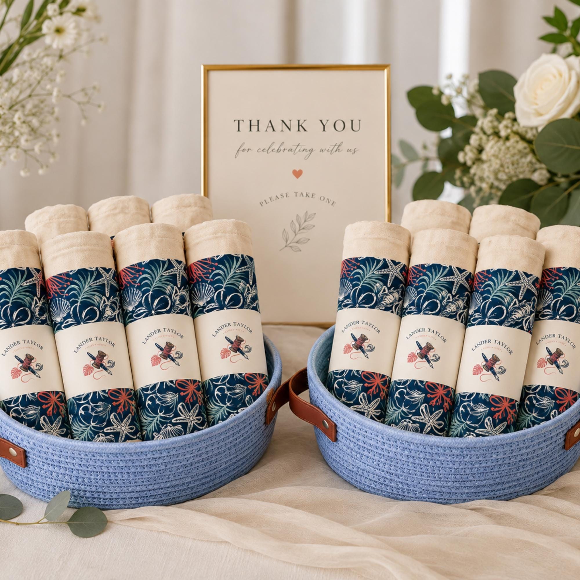 Custom Floral Wedding Favor Tote Bag, Personalized Keepsake Gift Bag, view 6