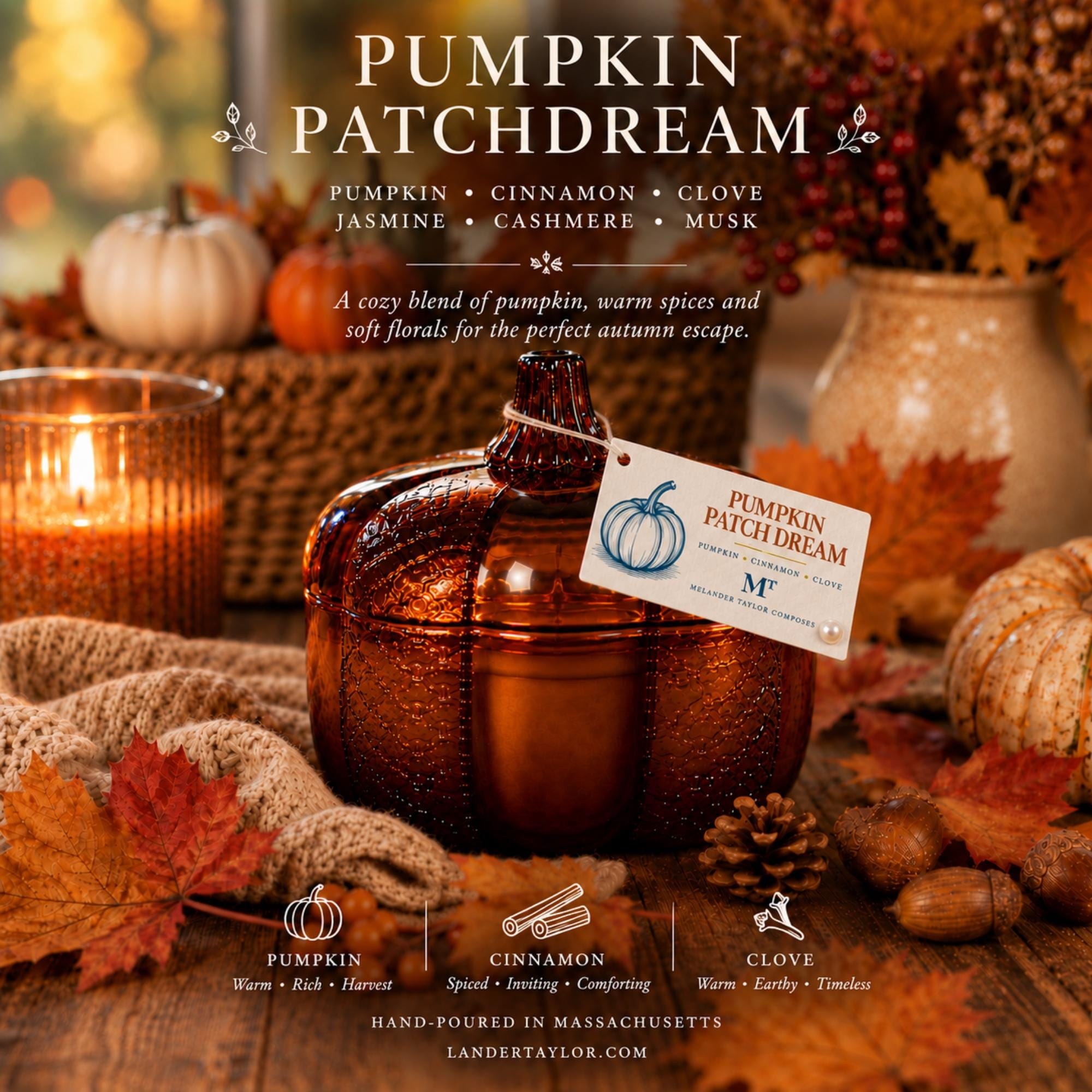 Pumpkin Candle, Triple Wood Wicks, Hand Poured, 12.5oz, Autumn Home Decor, Pumpkin Patch Dream