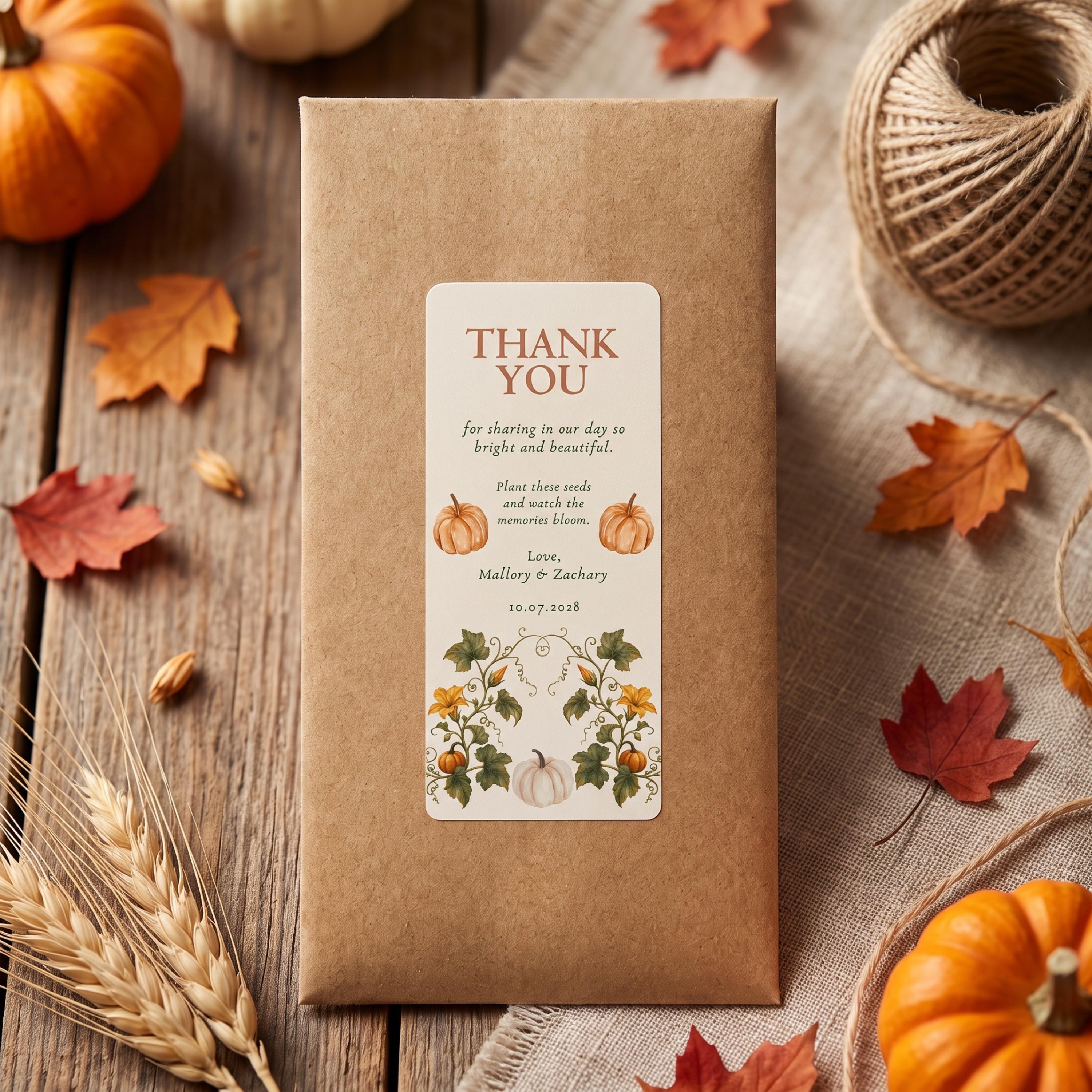 Personalized Pumpkin Seed Party Favors, Heirloom Pumpkin Seeds, Terracotta Pot Planting Kit, view 3