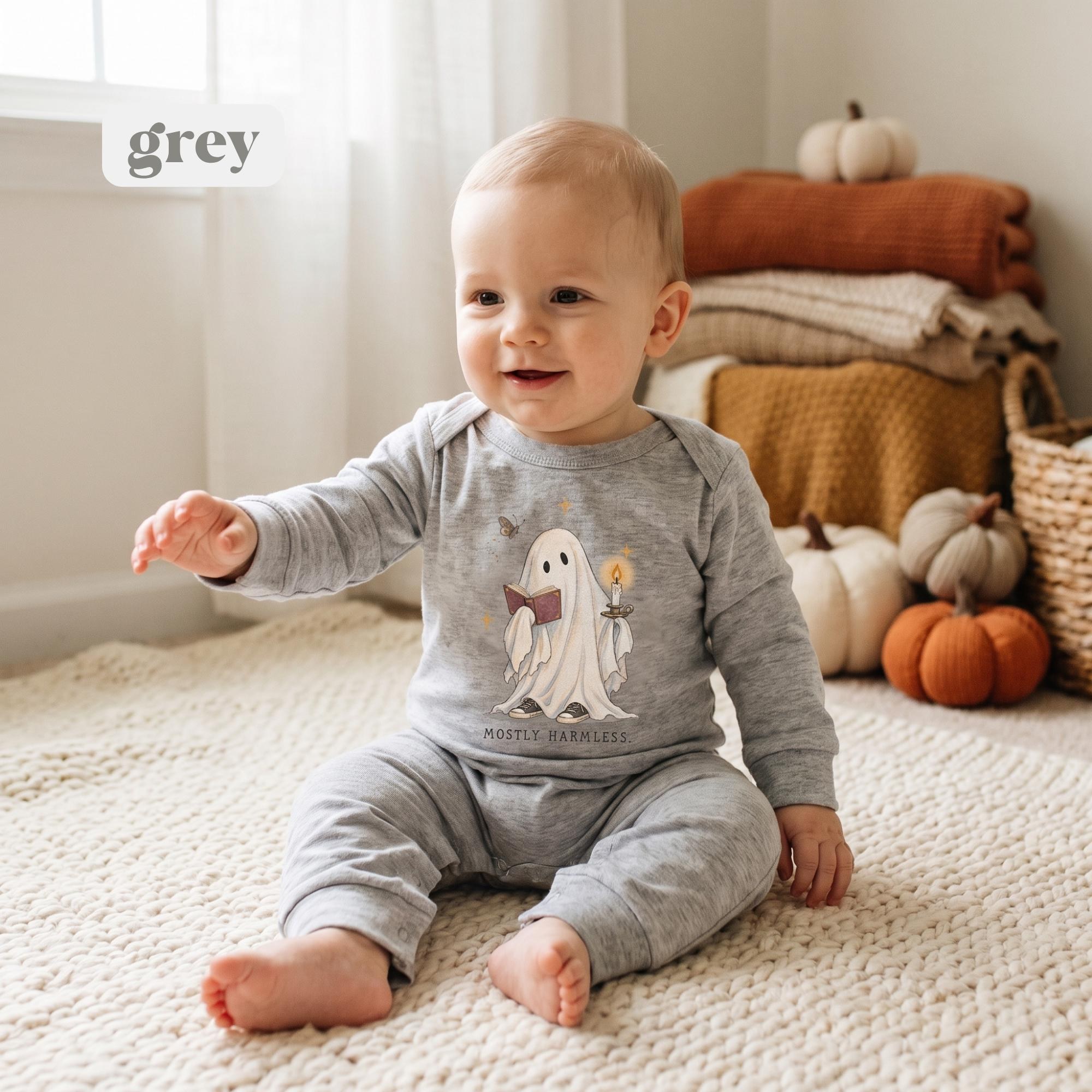Halloween Baby Ghost Romper, Long Sleeves, view 4