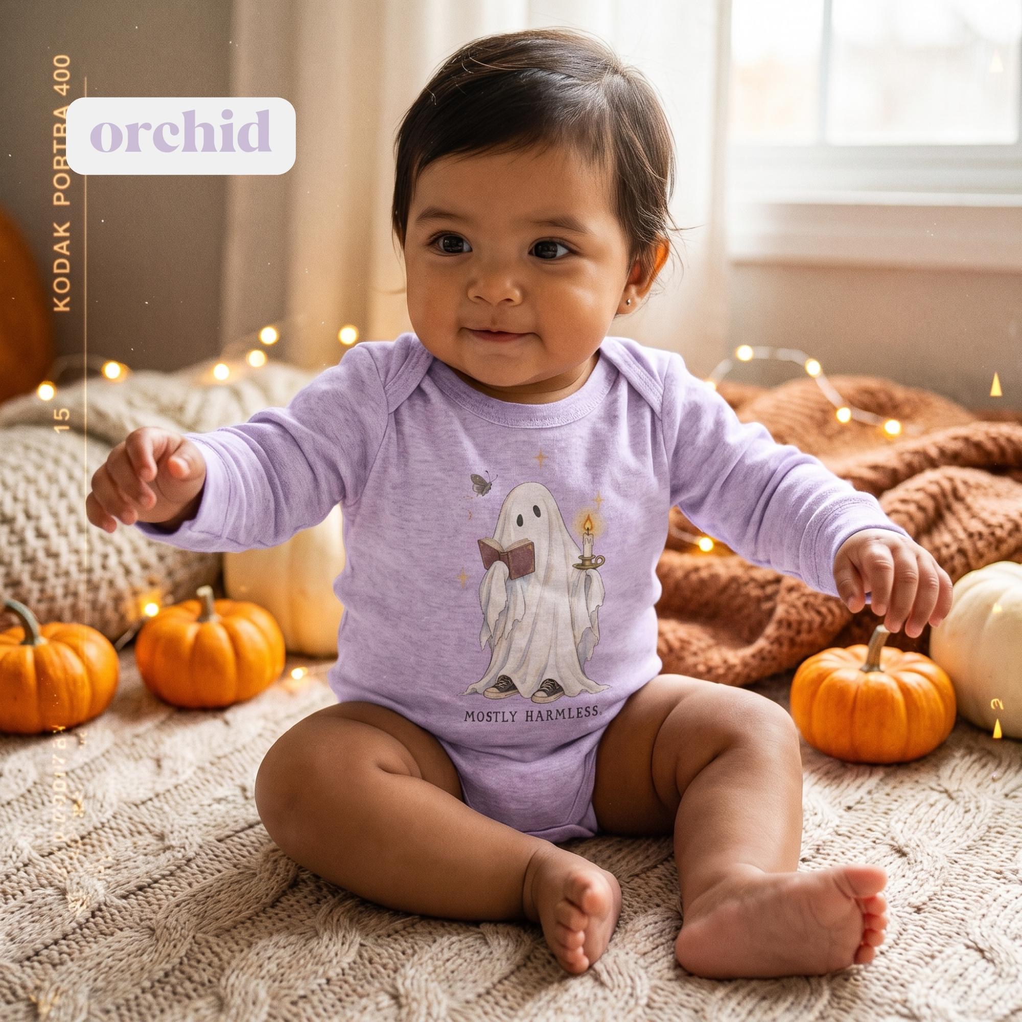 Halloween Baby Ghost Romper, Long Sleeves, view 5