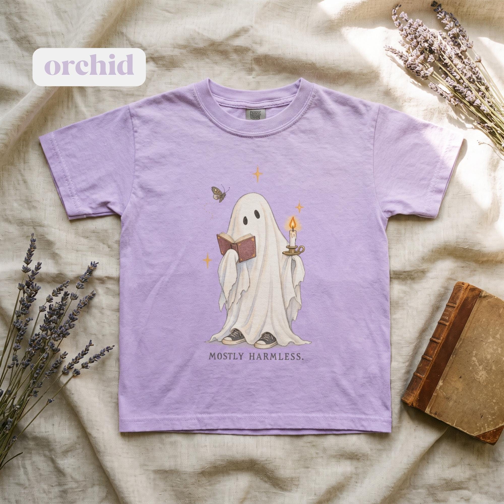Kids Ghost Tee, Mostly Harmless Halloween Shirt (Comfort Colors®) Unisex Youth Shirt, view 2