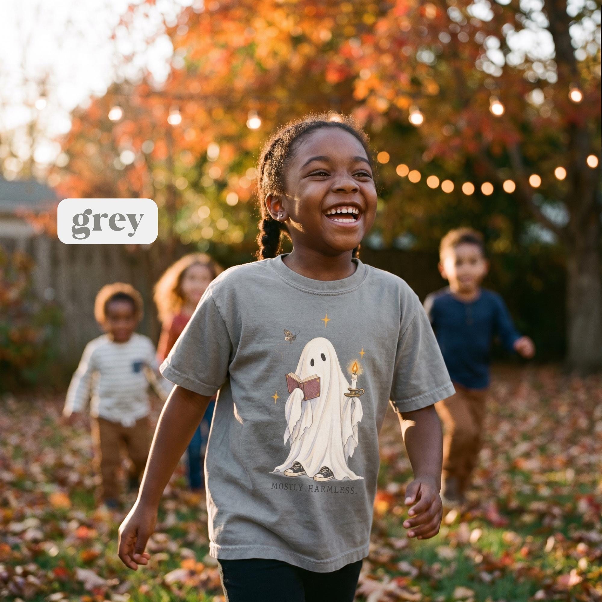 Kids Ghost Tee, Mostly Harmless Halloween Shirt (Comfort Colors®) Unisex Youth Shirt, view 5