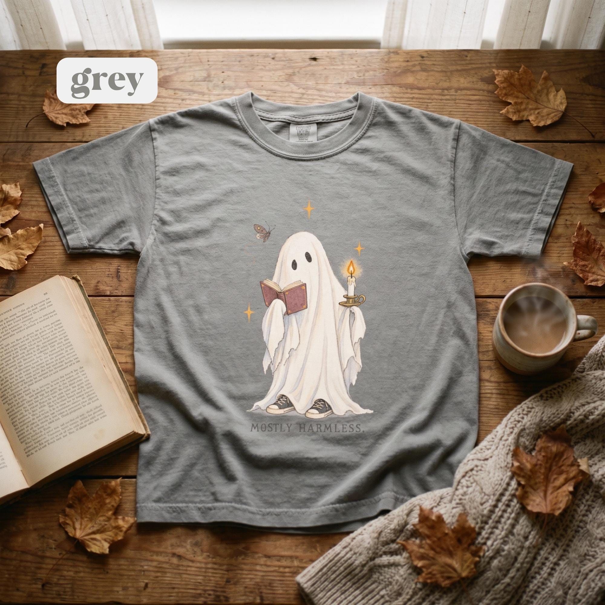 Kids Ghost Tee, Mostly Harmless Halloween Shirt (Comfort Colors®) Unisex Youth Shirt, view 6