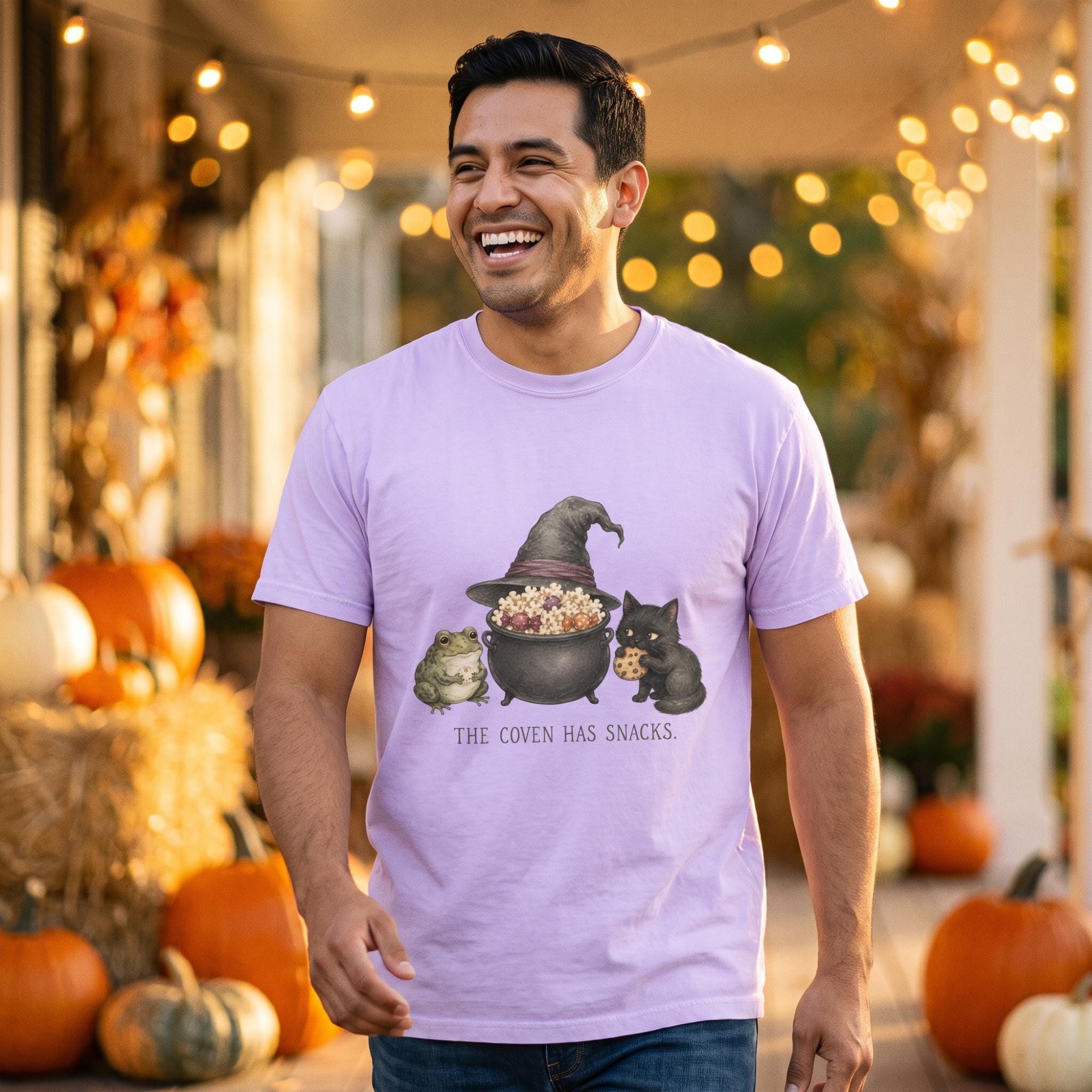 The Coven Has Snacks Witch Tee, Comfort Colors, Unisex Adult Shirt, Funny Halloween Gift, view 6