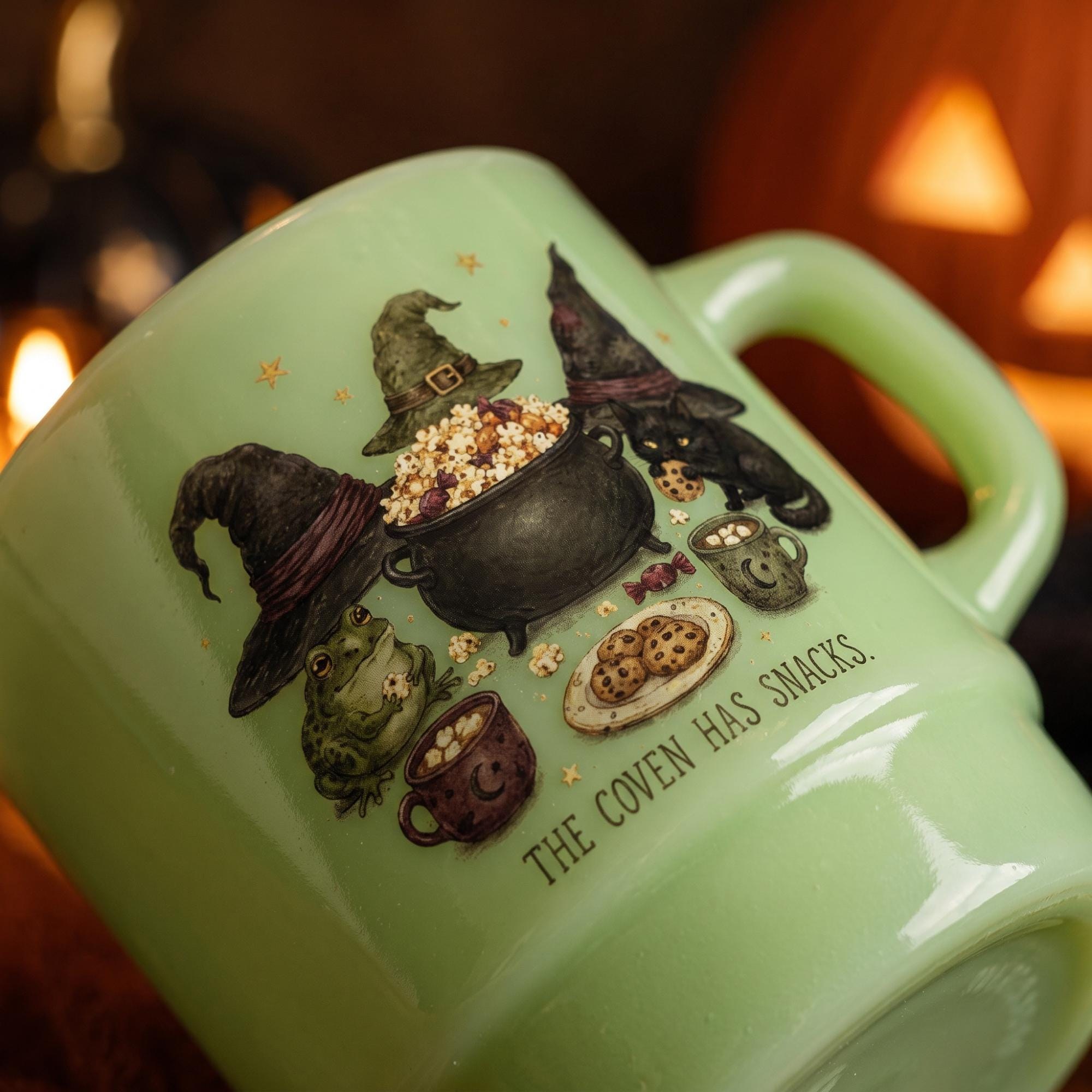 Halloween Jade Glass Coffee Mug, Snack Lover, view 5