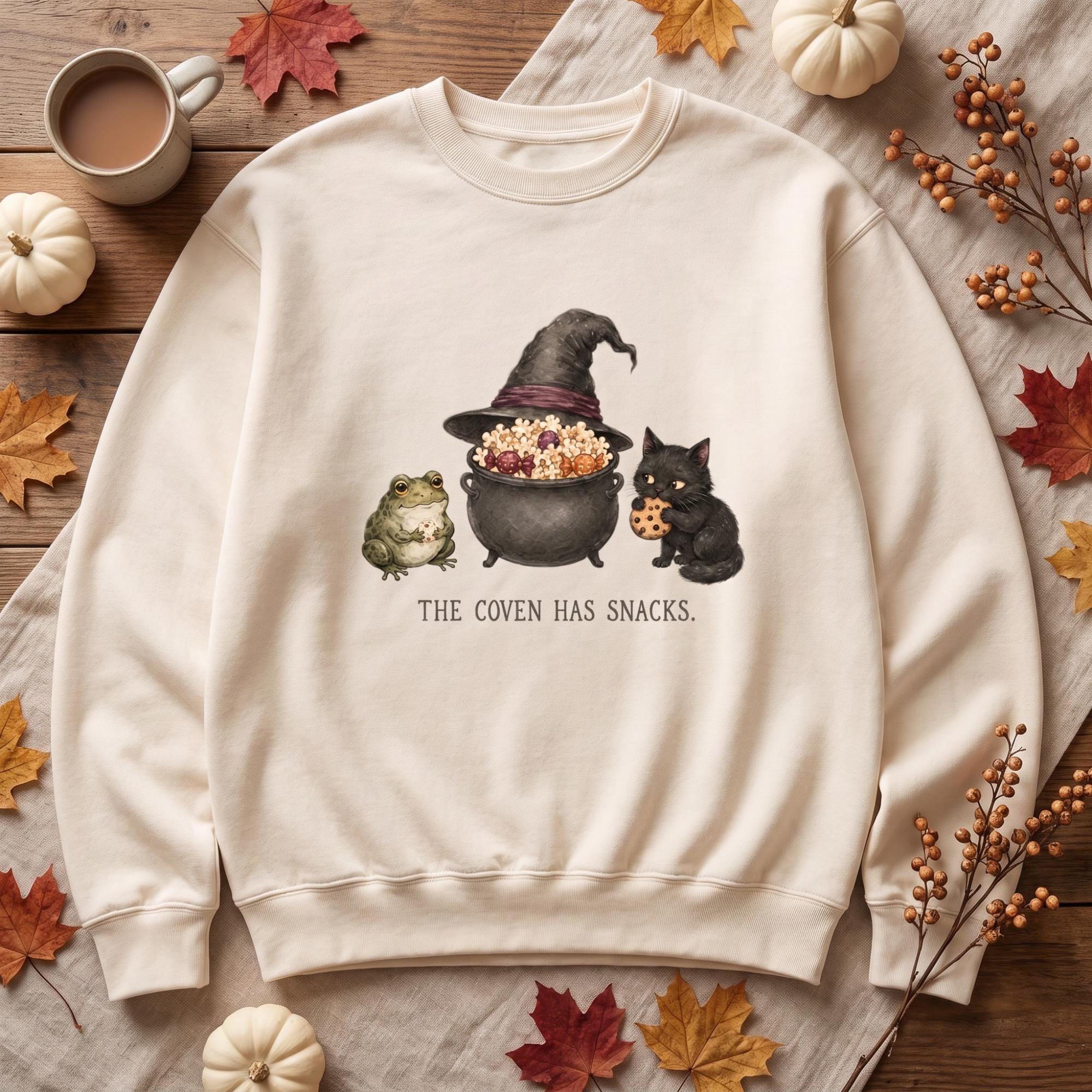Adult Coven Has Snacks Sweatshirt, Comfort Colors®, Limited Edition, Witch Humor, Unisex Fit