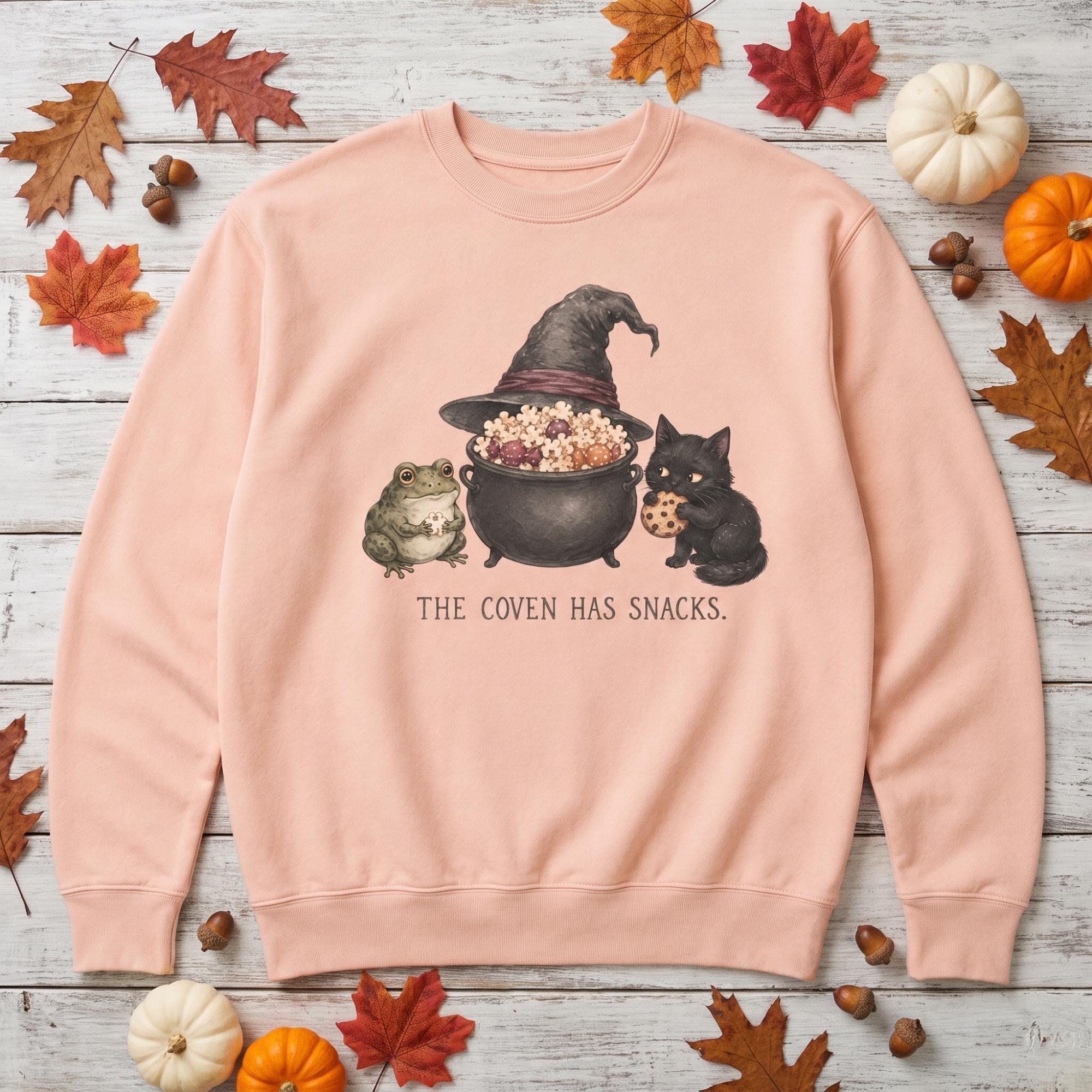 Adult Coven Has Snacks Sweatshirt, Comfort Colors®, Limited Edition, Witch Humor, Unisex Fit, view 4