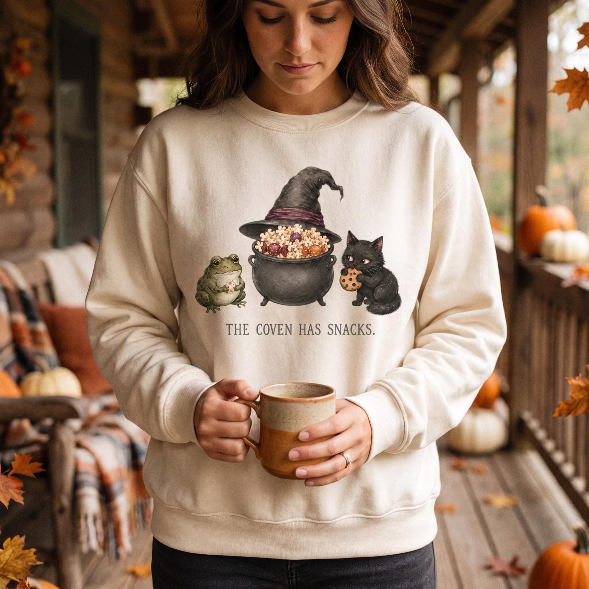 Adult Coven Has Snacks Sweatshirt, Comfort Colors®, Limited Edition, Witch Humor, Unisex Fit, view 5