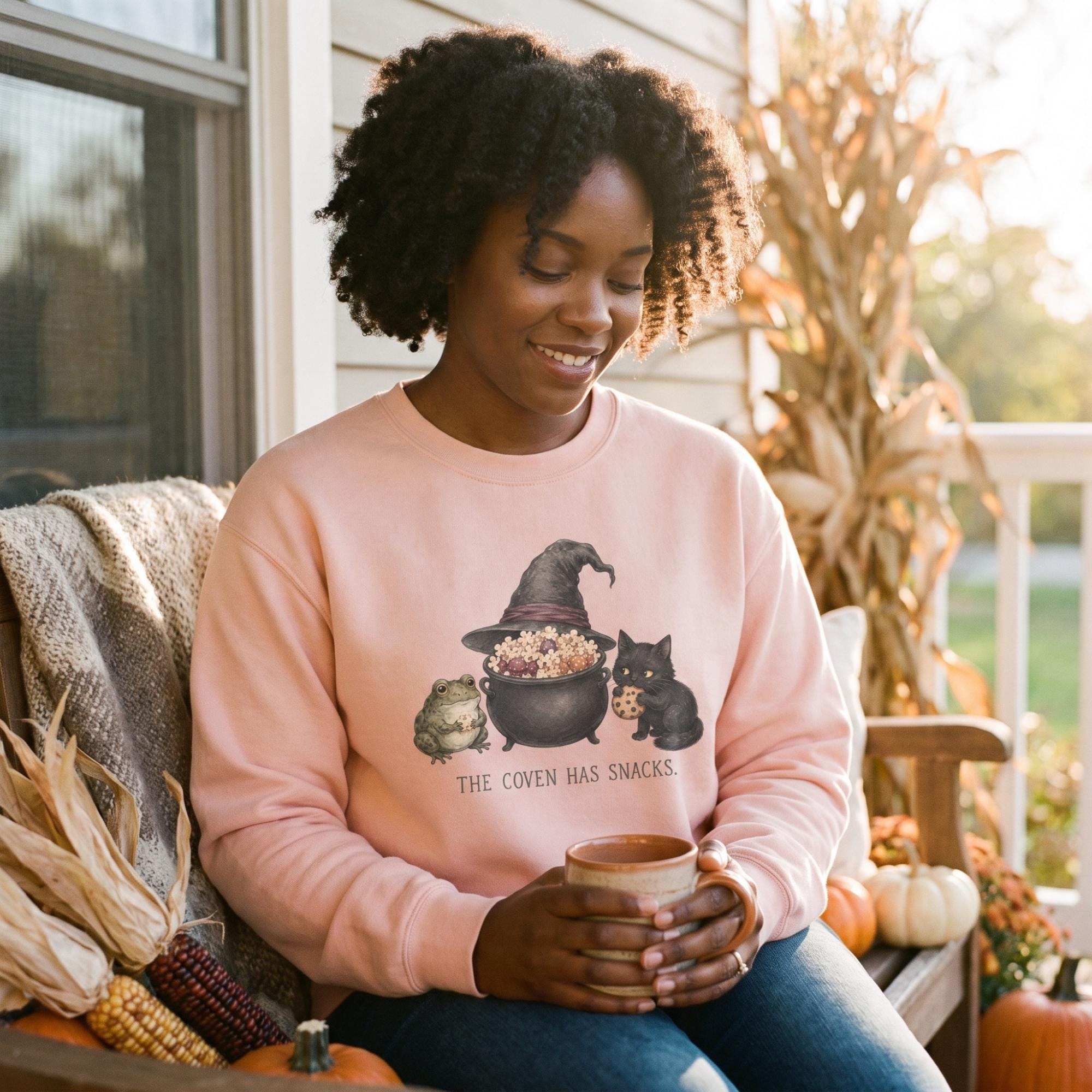 Adult Coven Has Snacks Sweatshirt, Comfort Colors®, Limited Edition, Witch Humor, Unisex Fit, view 6