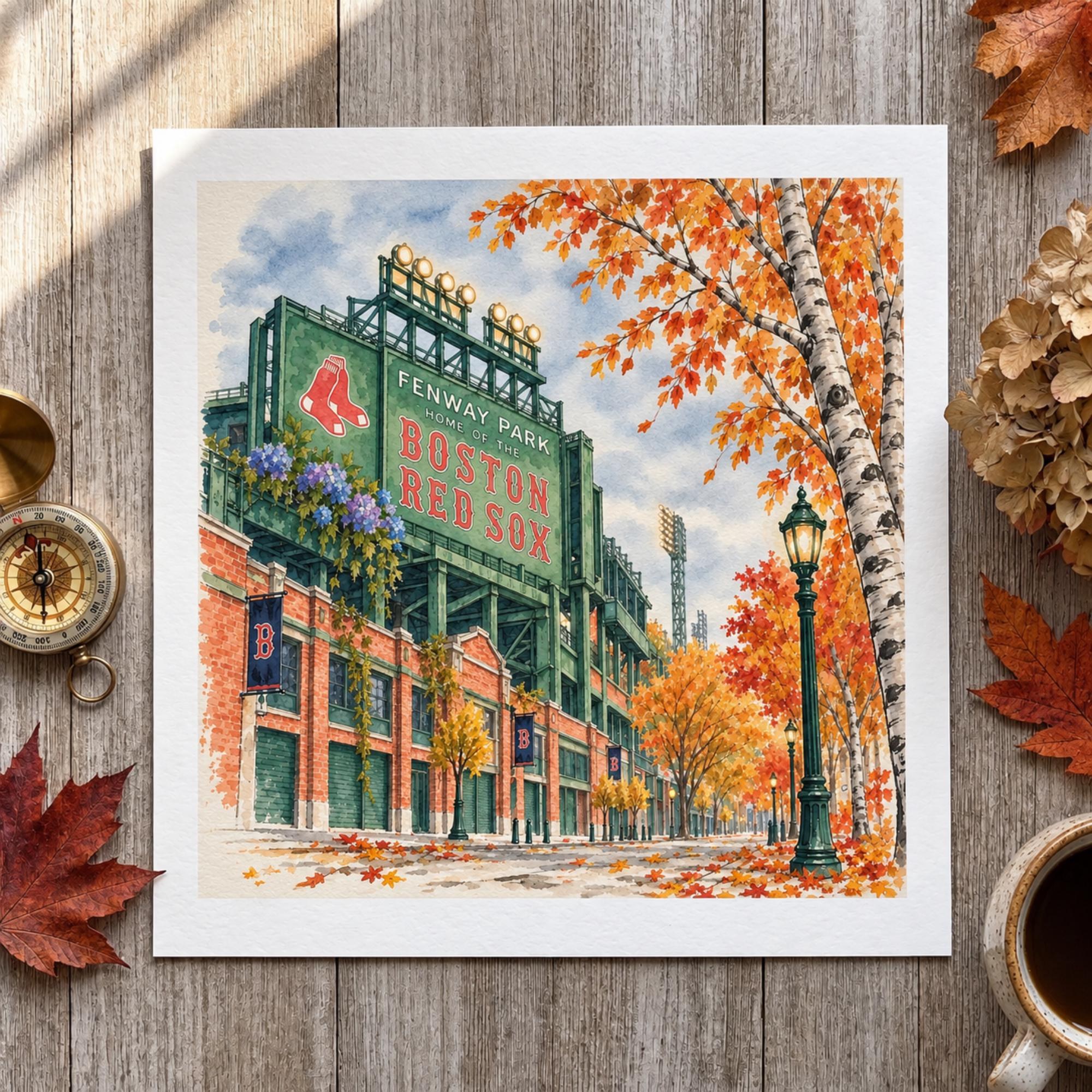 Fenway Park Autumn Art Print, Giclee, view 5