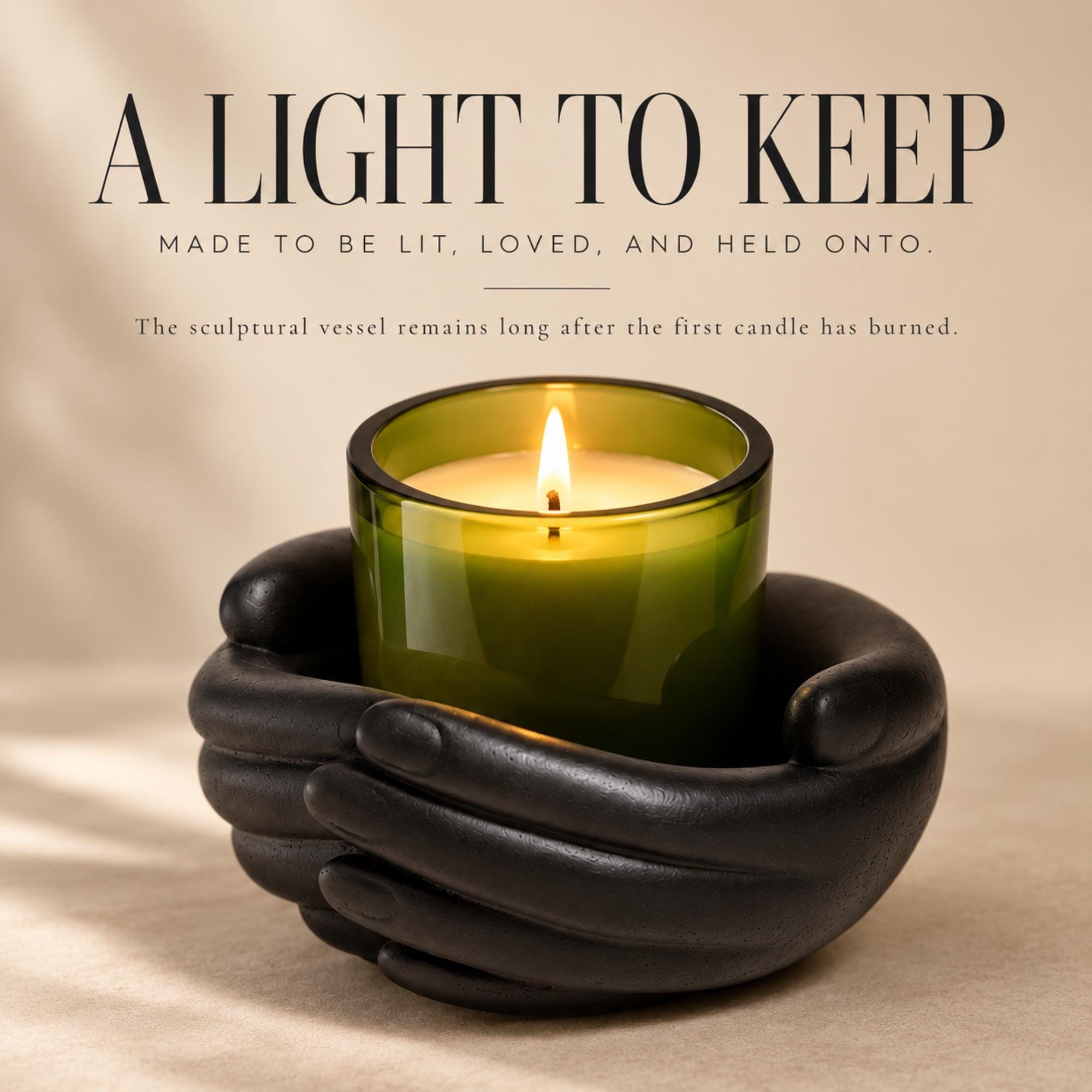 Candle Holder with Scented Candle | Sculptural Keepsake Gift | BEING HELD, view 4