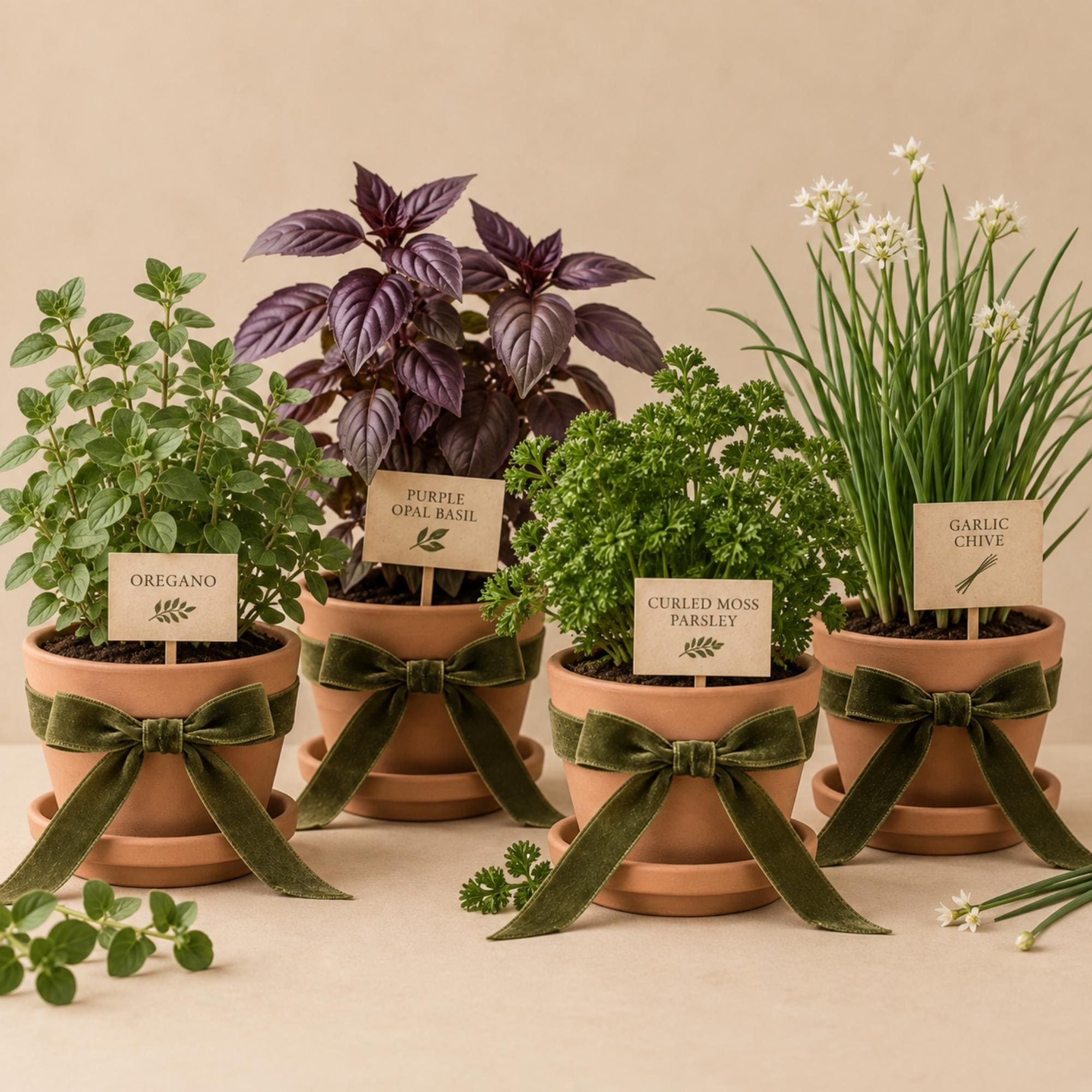 Herb Seed Guest Favors. Terracotta Pots, Seasoned With Love, Botanical Guest Gifts, Personalized, view 7