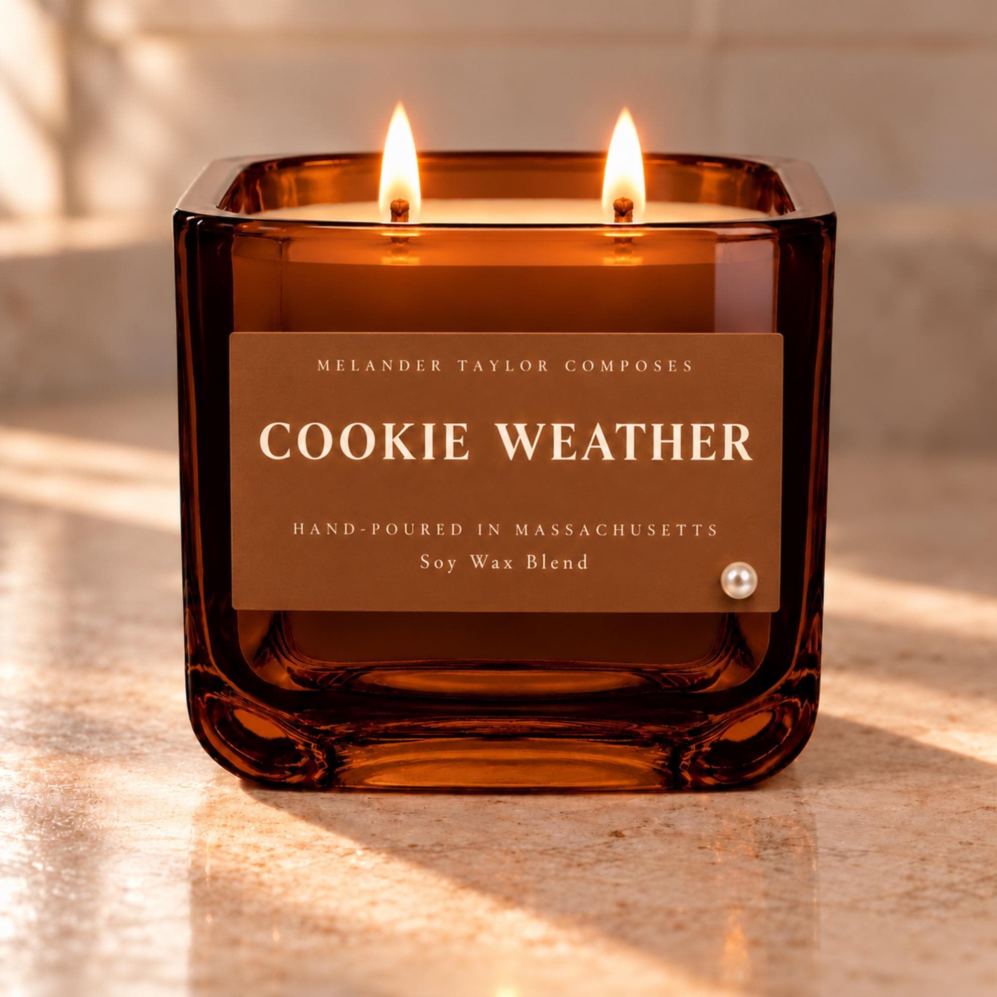 Gingerbread Holiday Candle, 16oz, double wick, ginger cinnamon vanilla, scent card + matches
