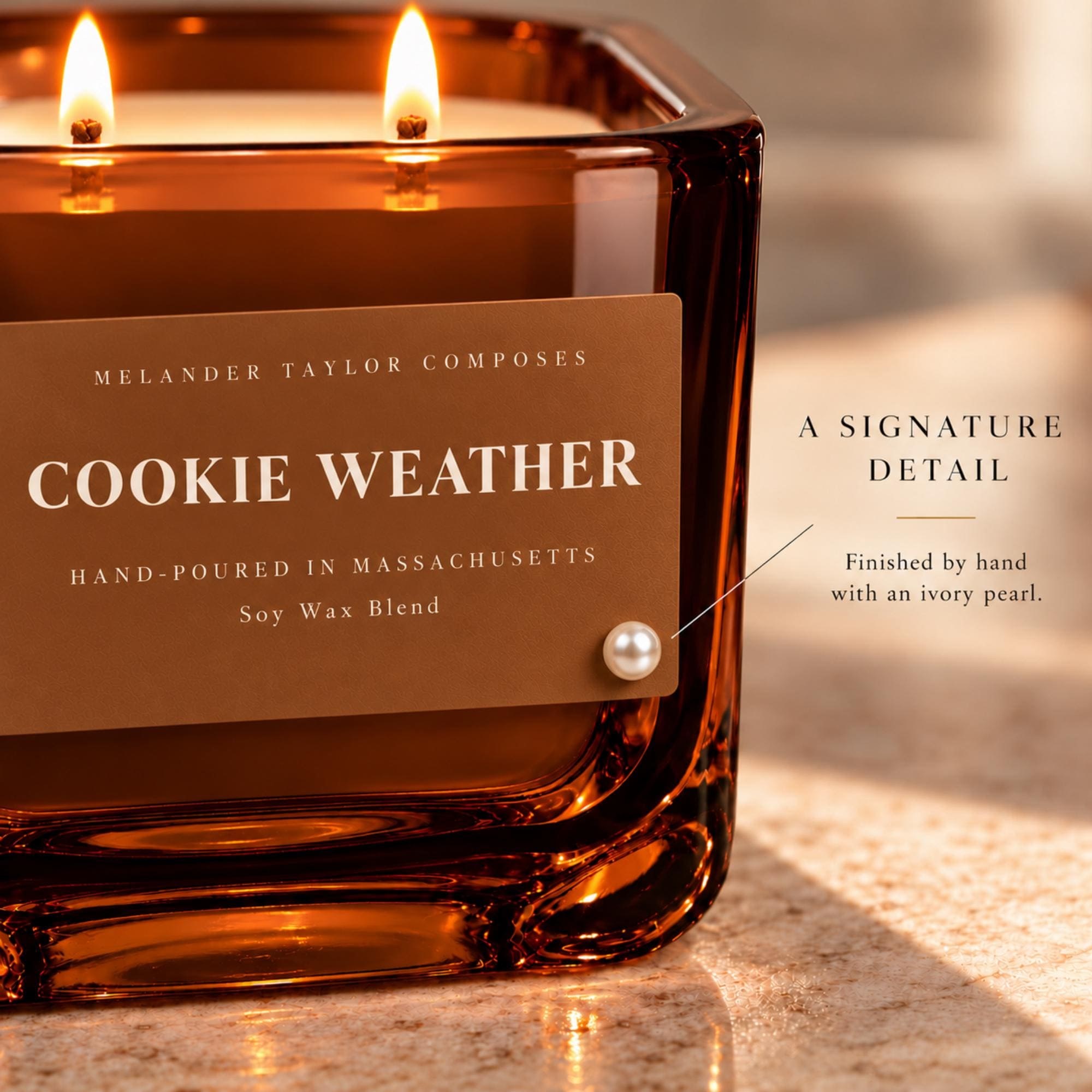 Gingerbread Holiday Candle, 16oz, double wick, ginger cinnamon vanilla, scent card + matches, view 4