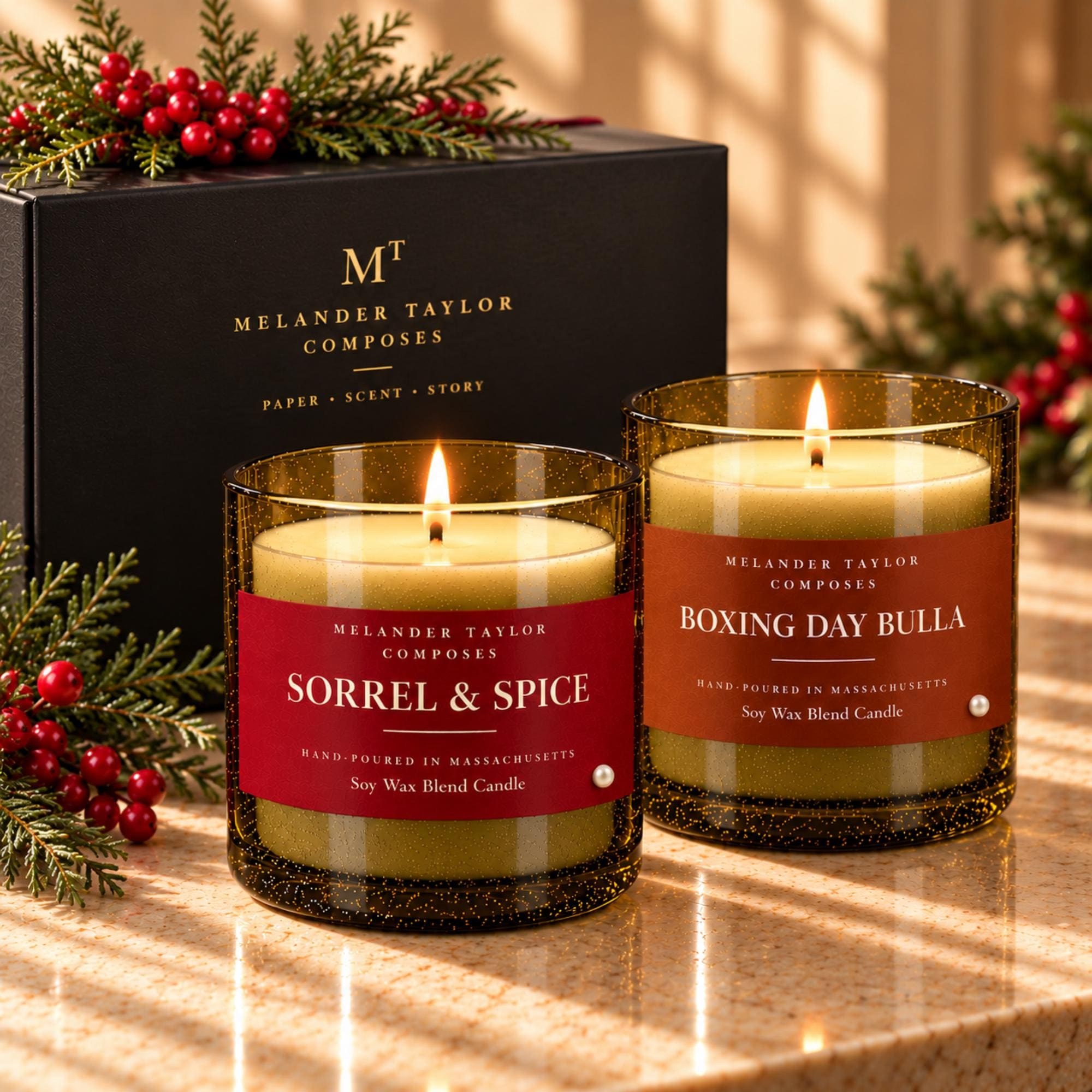 Jamaican Christmas Candles | Sorrel & Spice and Boxing Day Bulla | 9 oz Holiday Scented Candles