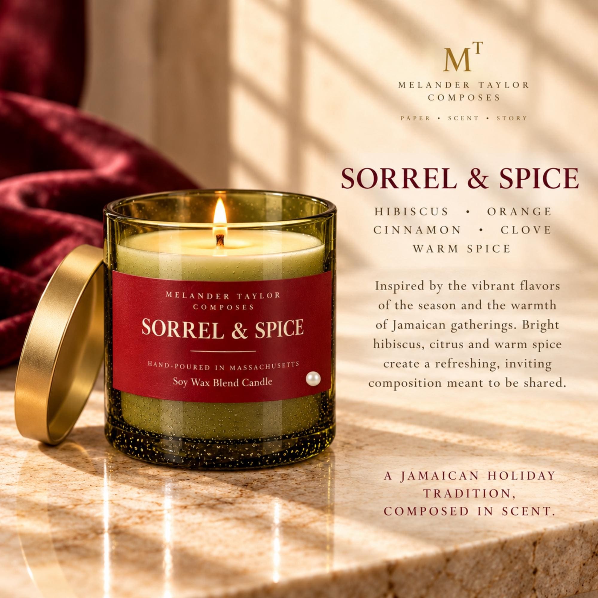 Jamaican Christmas Candles | Sorrel & Spice and Boxing Day Bulla | 9 oz Holiday Scented Candles, view 5