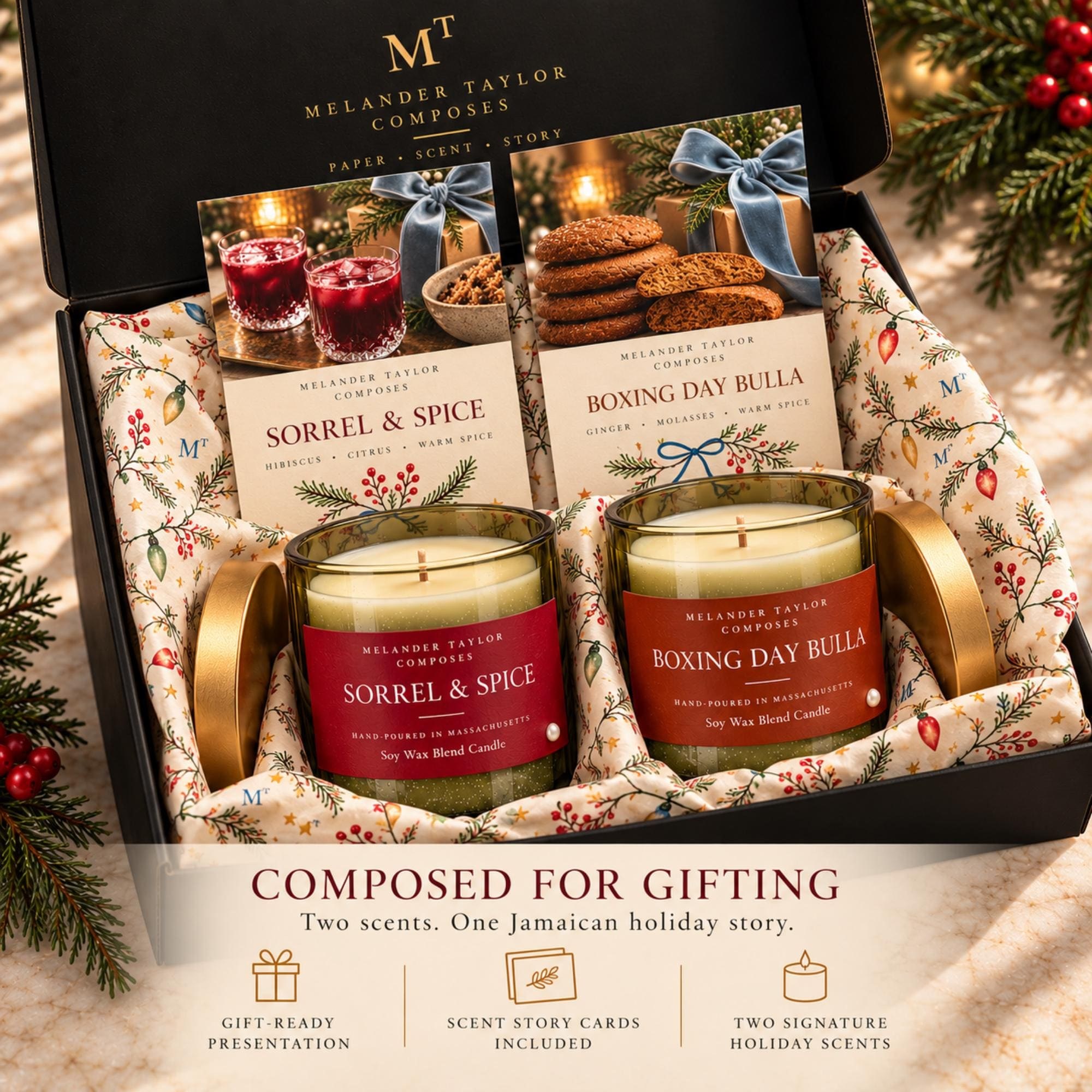 Jamaican Christmas Candles | Sorrel & Spice and Boxing Day Bulla | 9 oz Holiday Scented Candles, view 7