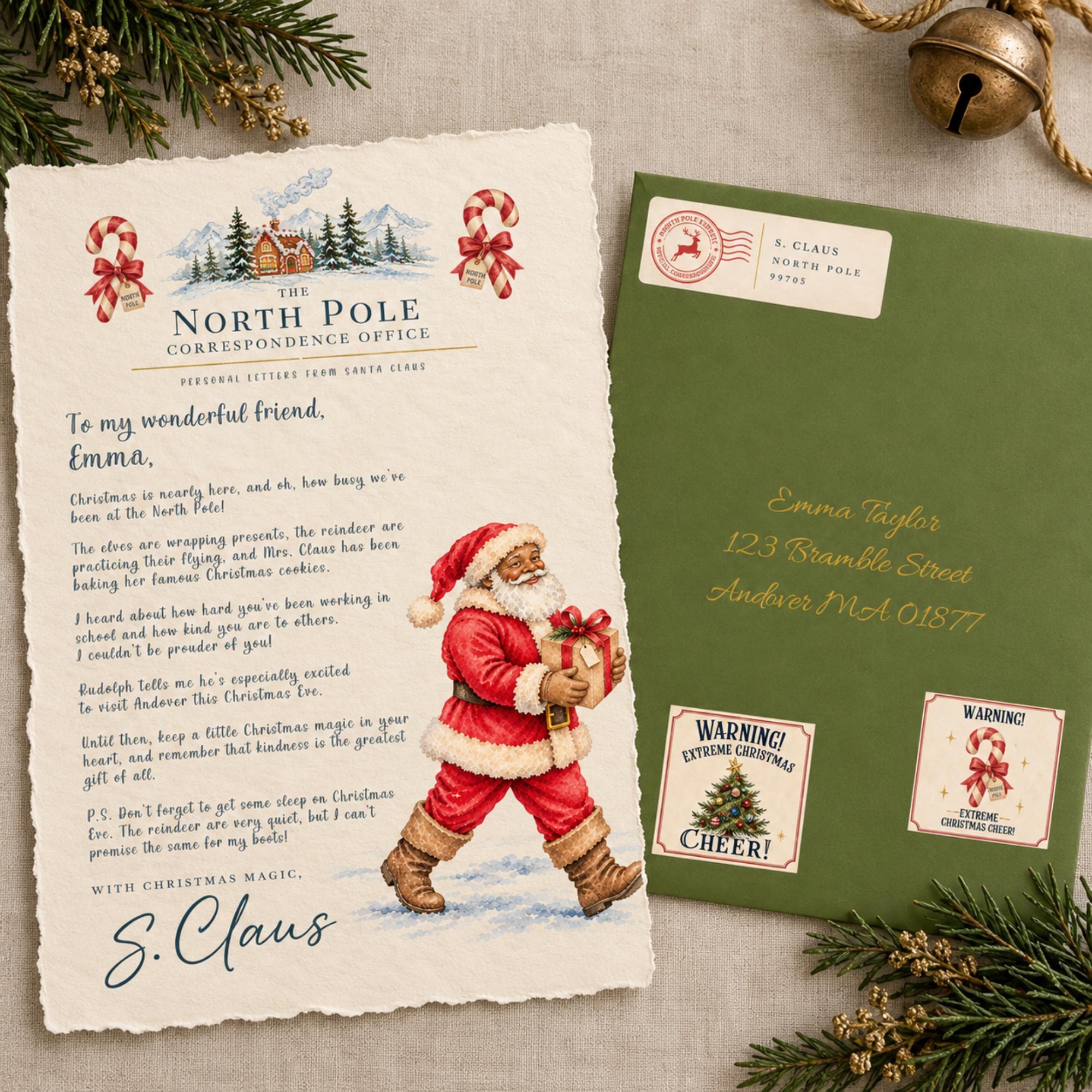 Personalized Santa Letter for Kids, Nice List Certificate, Mailed North Pole Keepsake, view 3