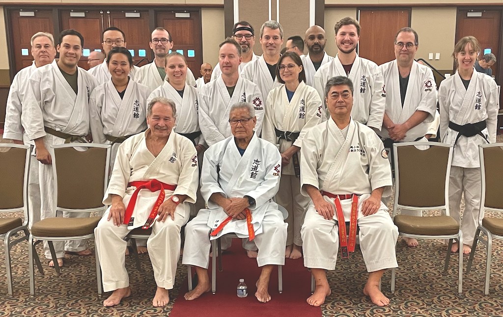 Virginia Dojo members training with senior Okinawan karate instructors