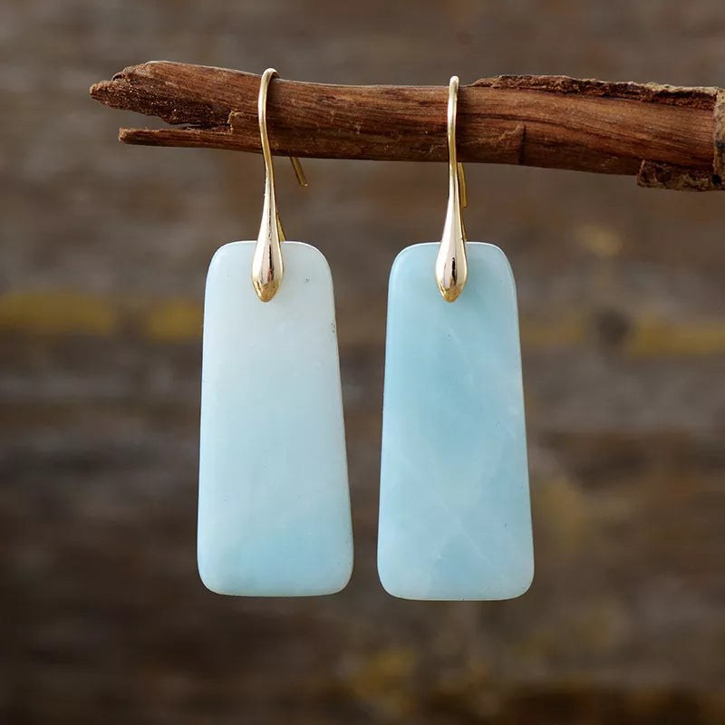 Natural stone geometric earrings