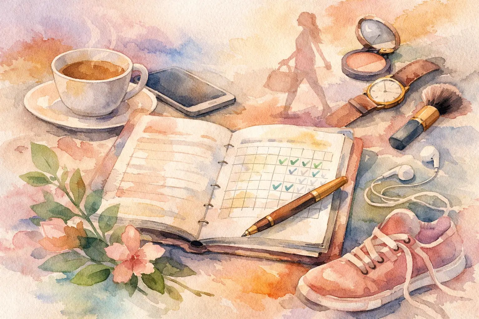 Illustration for Habit Tracker for Busy Women That Fits Real Life