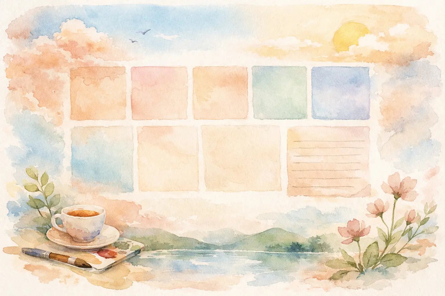 Illustration for Printable Weekly Planner Template for Calm Days