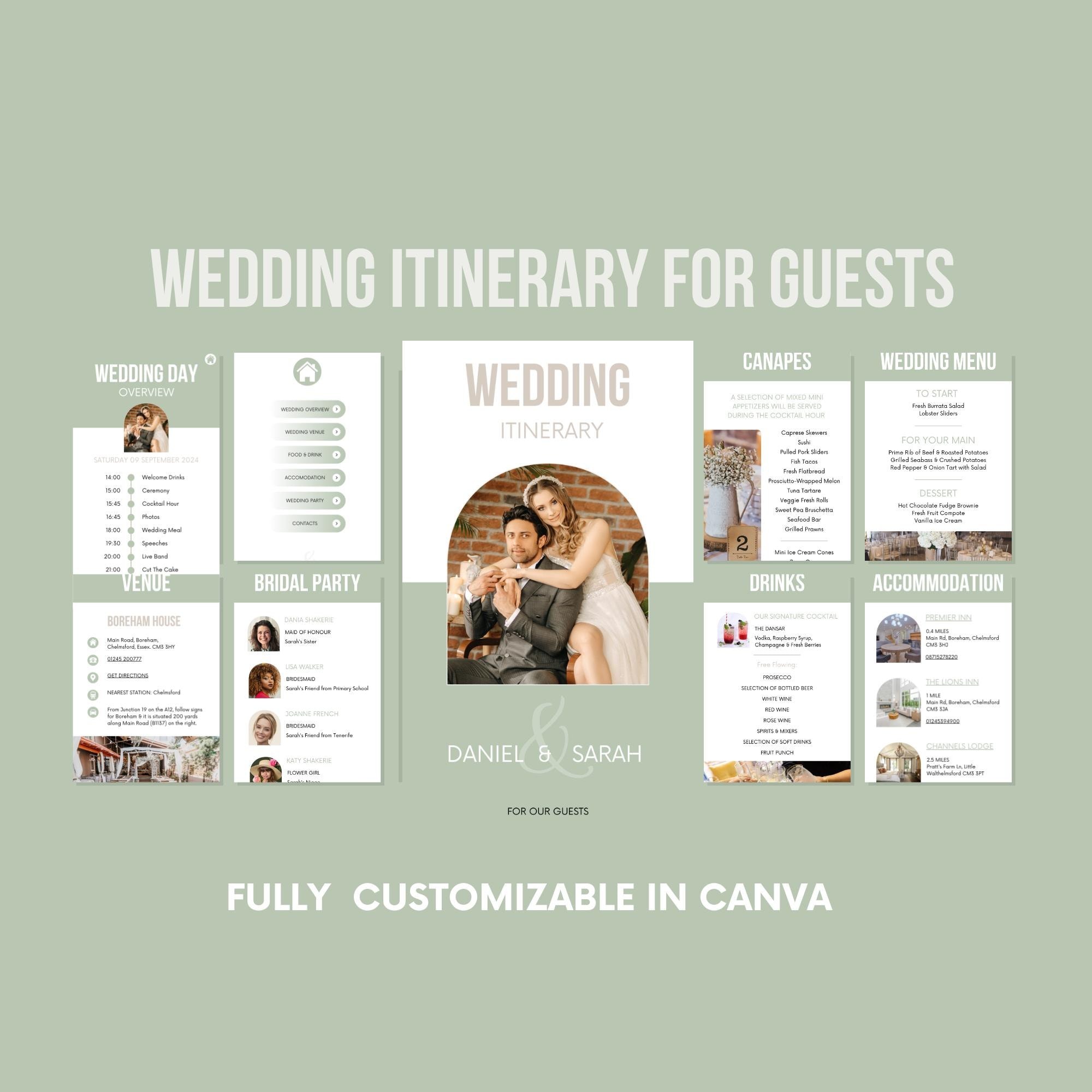Wedding Welcome Guide Template, Editable Canva Wedding Itinerary, Guest Welcome Bag Printable, Destination Wedding Schedule PDF