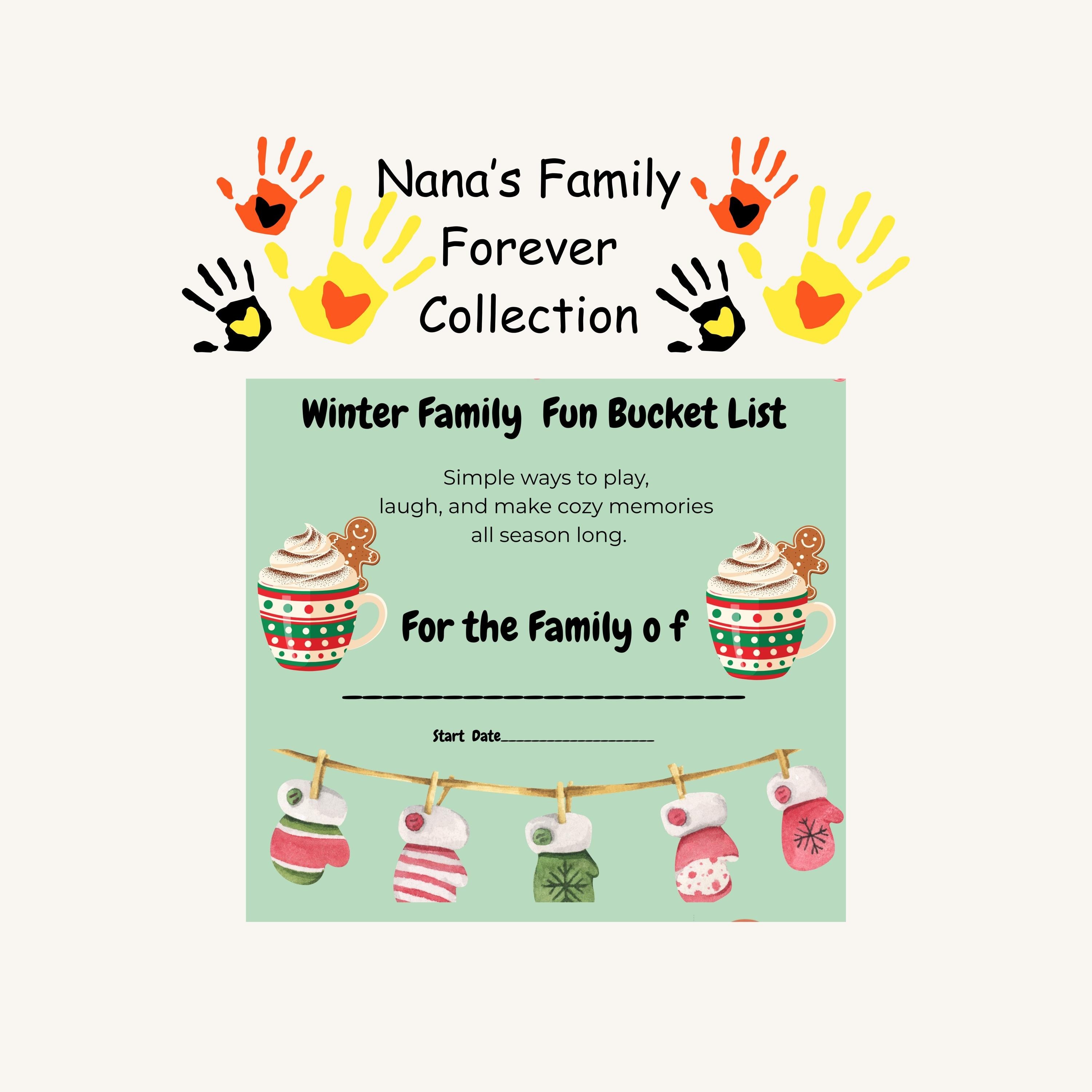 Winter Family Bucket List Printable, Screen Free Kids Activities, Family Winter Activity Pack, Holiday Boredom Buster PDF Download