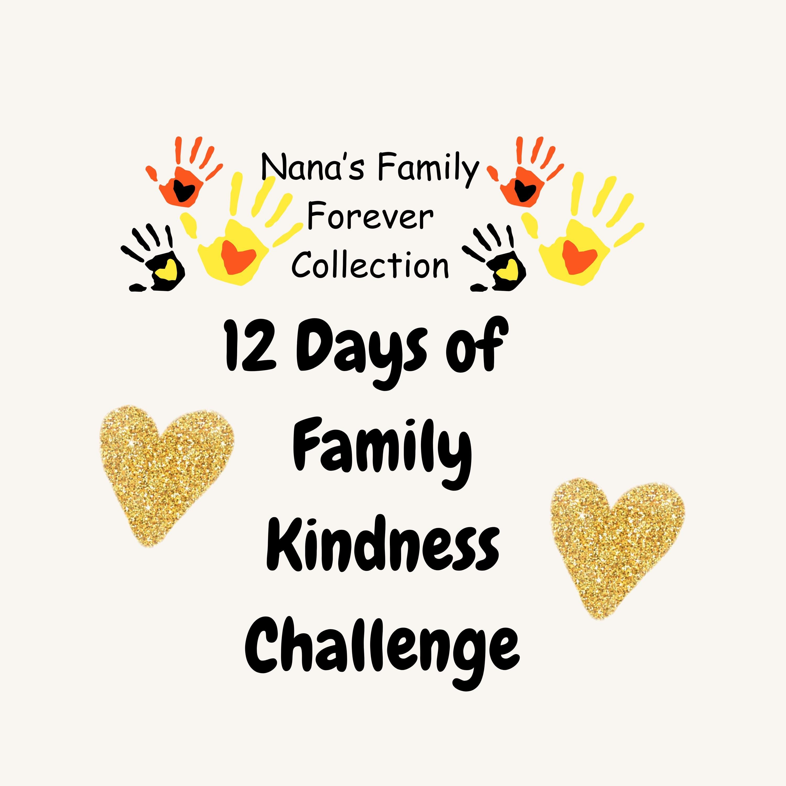 12 Days Family Kindness Challenge, Gratitude Activity, Fillable PDF (Digital Download)