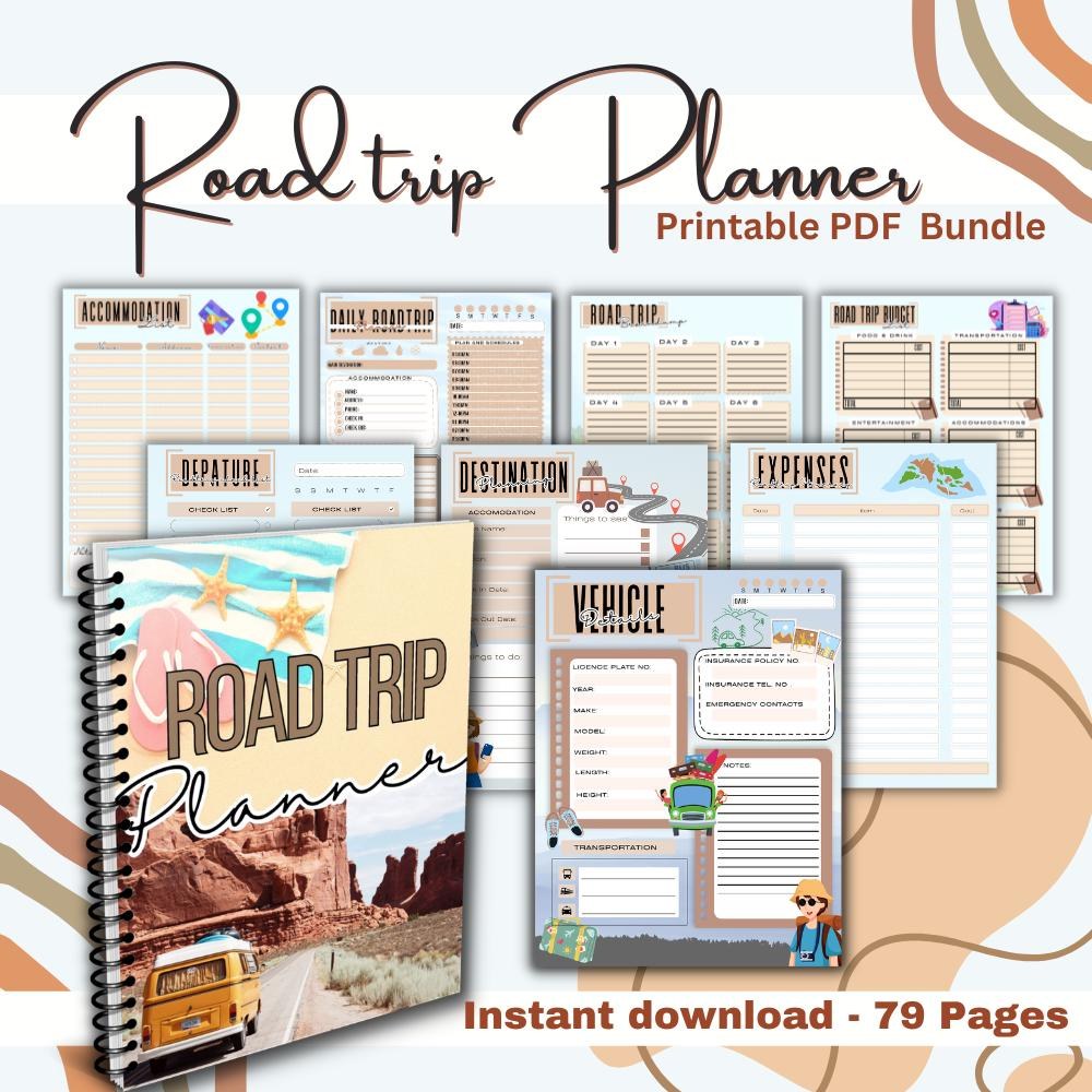 Family Road Trip Planner, Kids Activity Pack, Travel Itinerary (Digital Download)
