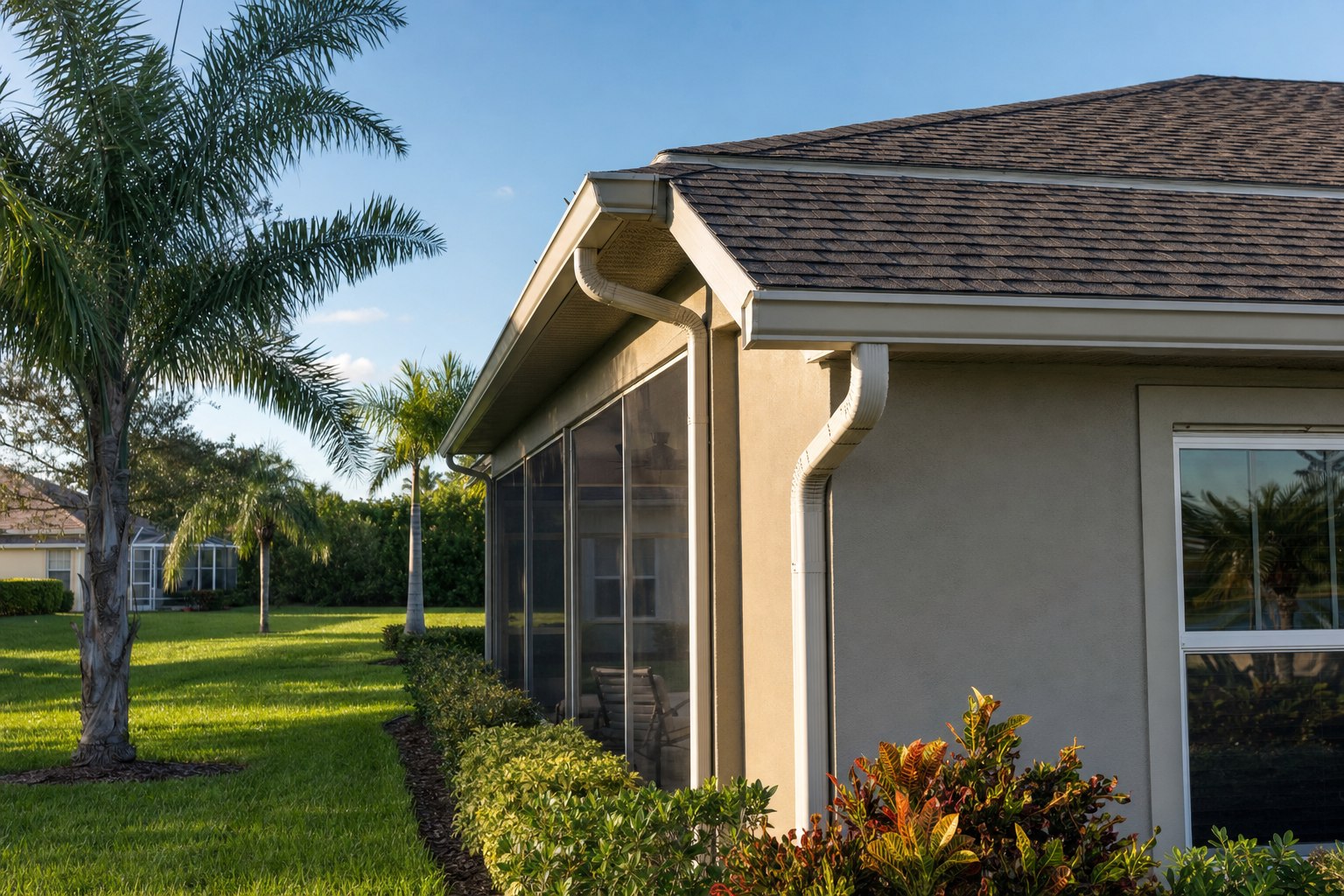 Bradenton home with a screened outdoor living area