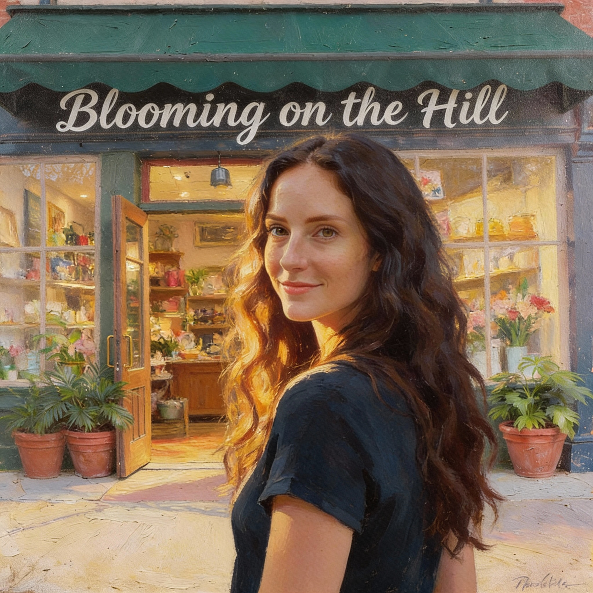 Mira standing outside Blooming on the Hill