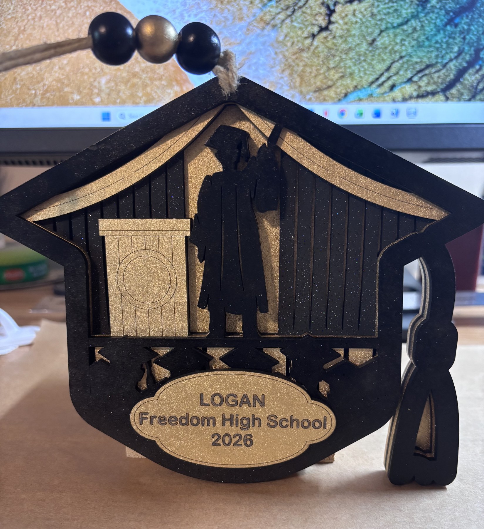 Personalized wooden graduation keepsake for Logan