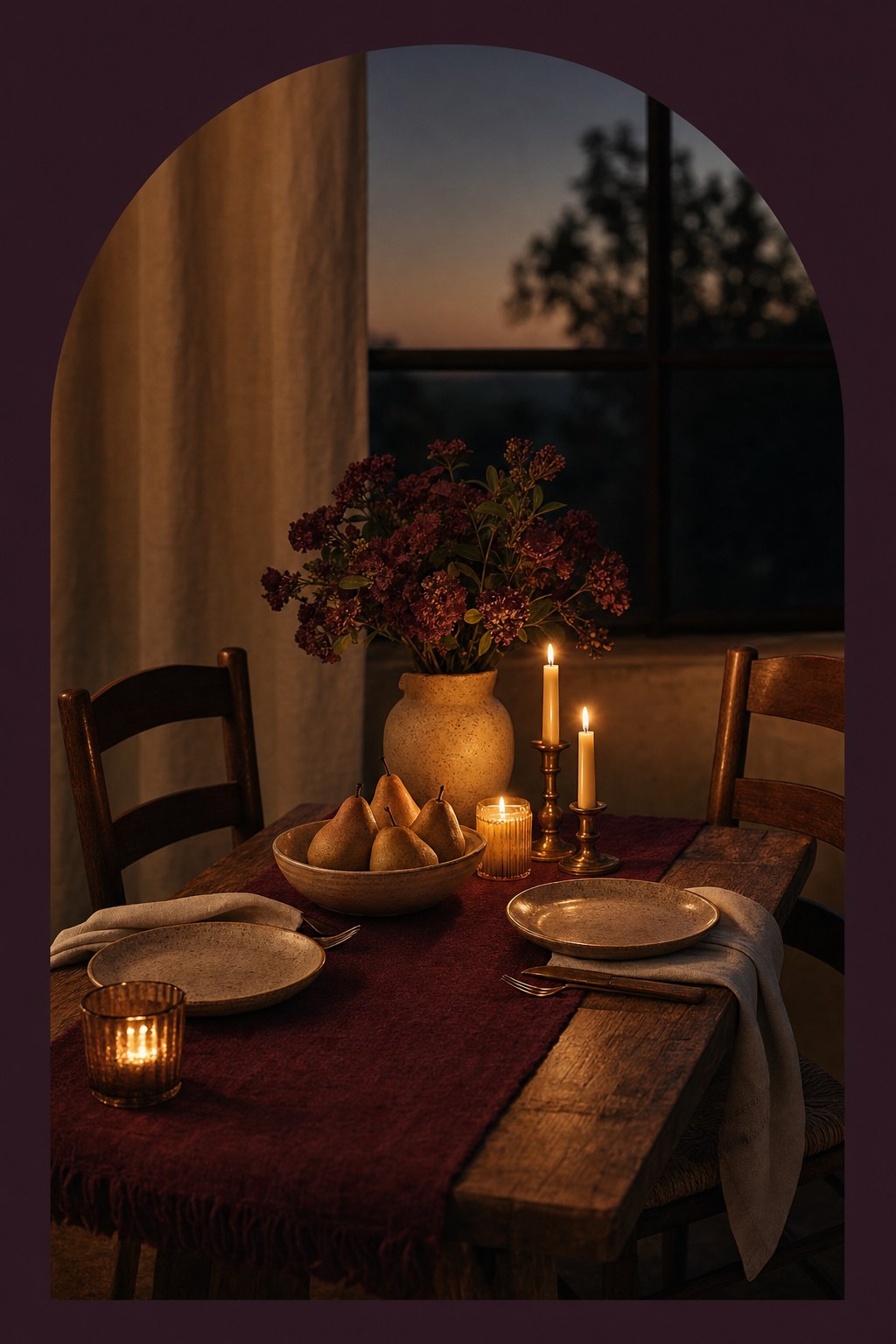 Candlelit dining table prepared for a thoughtful family conversation