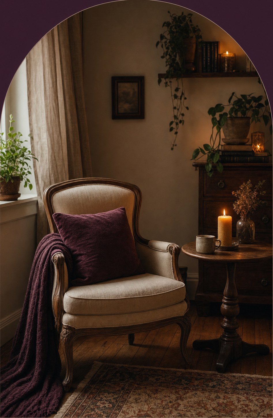 Comfortable home corner prepared for a remote session