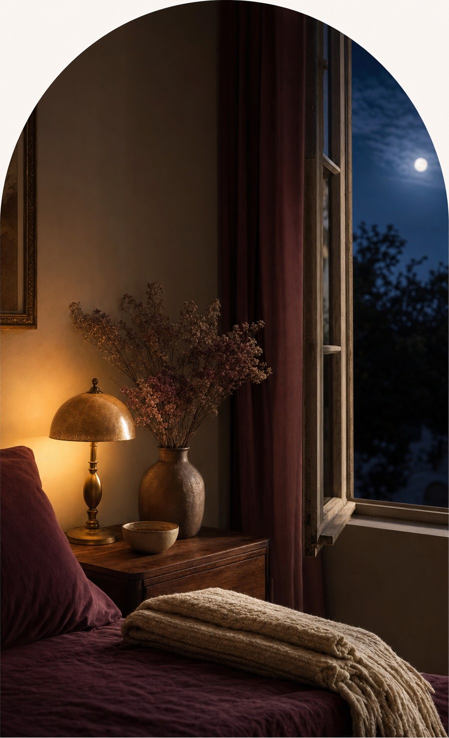 A quiet room lit for rest at home