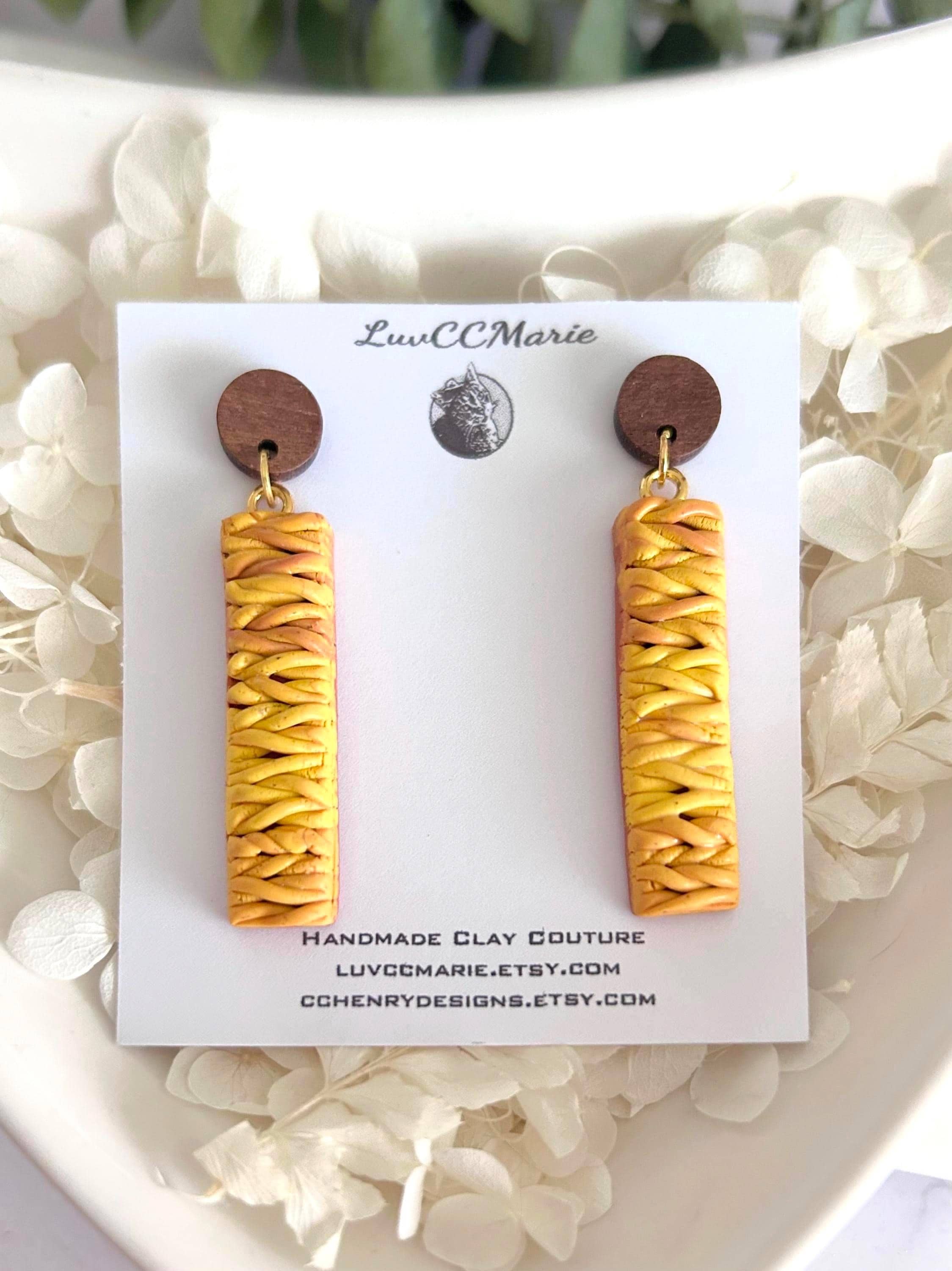 Neutral & Knit clay jewelry