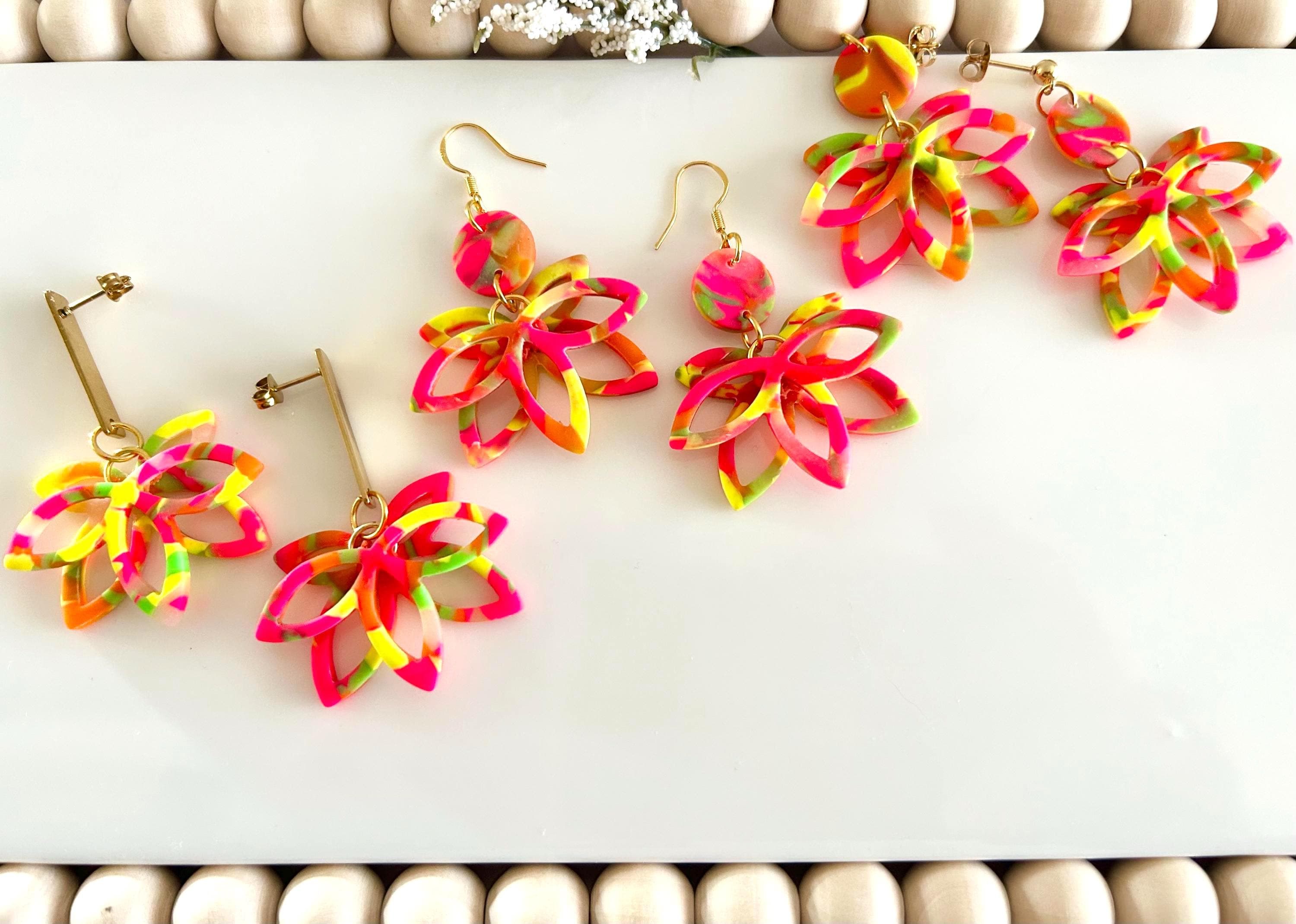 Neon & Glitter clay jewelry
