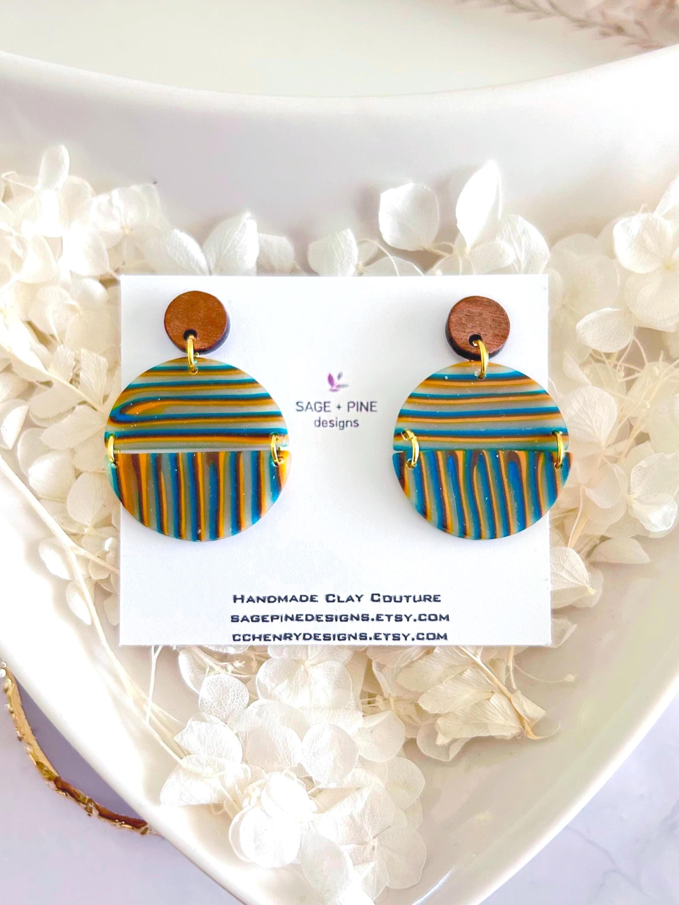 Gingham, Stripes, Plaid clay jewelry