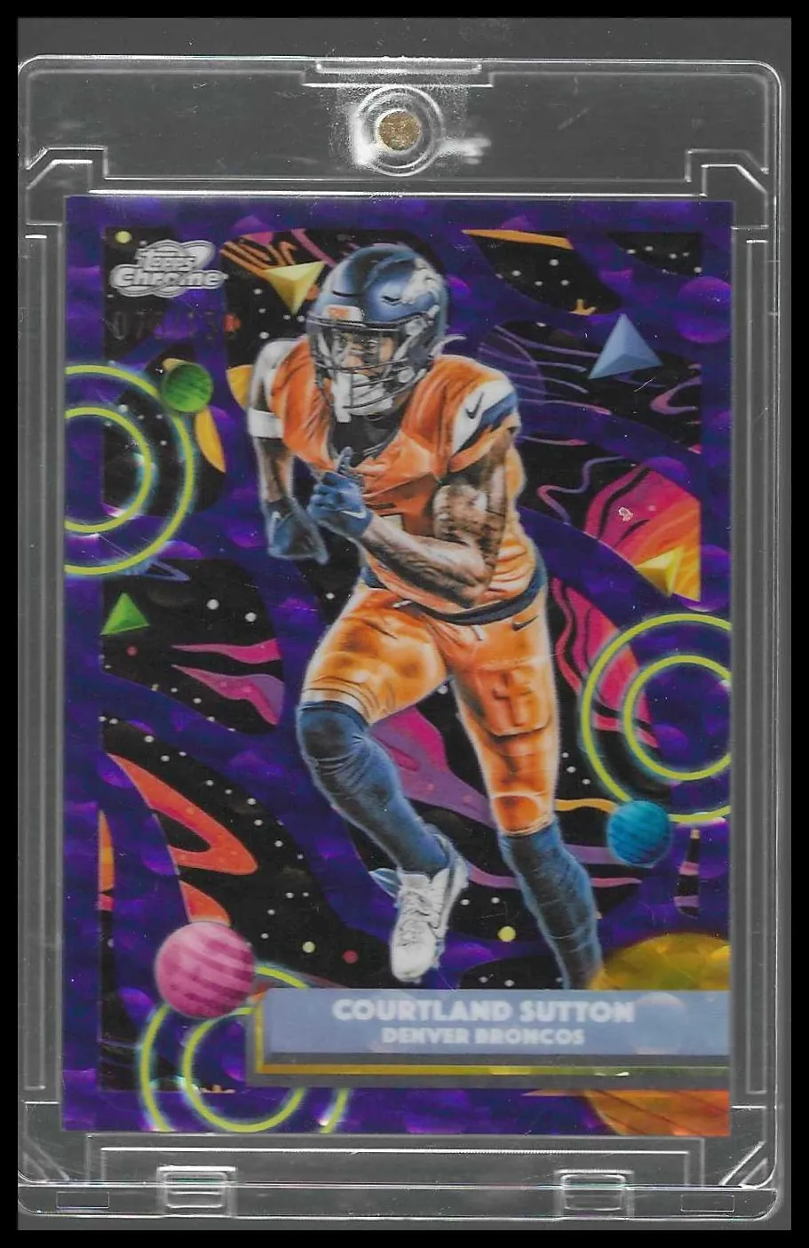 Sports card in a protective holder