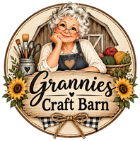 Grannies Craft Barn barn and sunflower logo