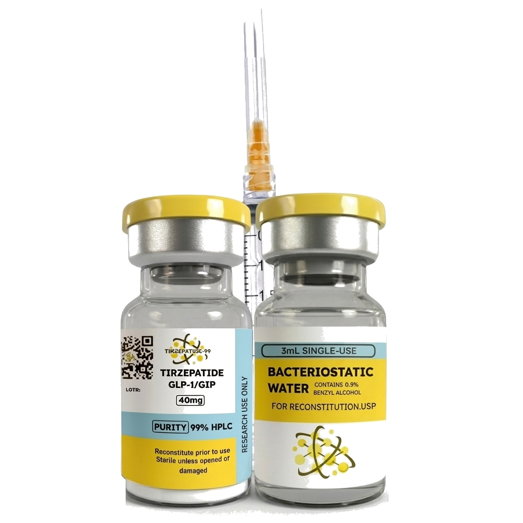 GLP-2Tz 40mg Research peptide via bacteriostatic water and sterile syringe