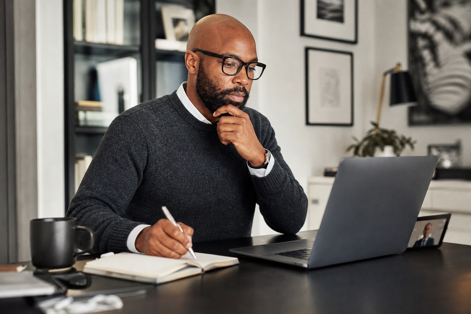Professional working through priorities during a remote support session