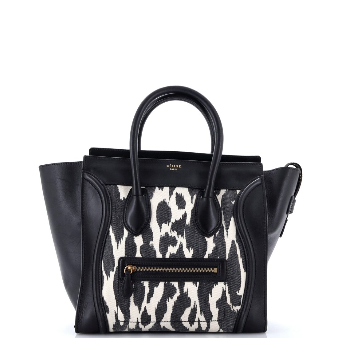 Celine Luggage Bag Printed Canvas and Leather Mini