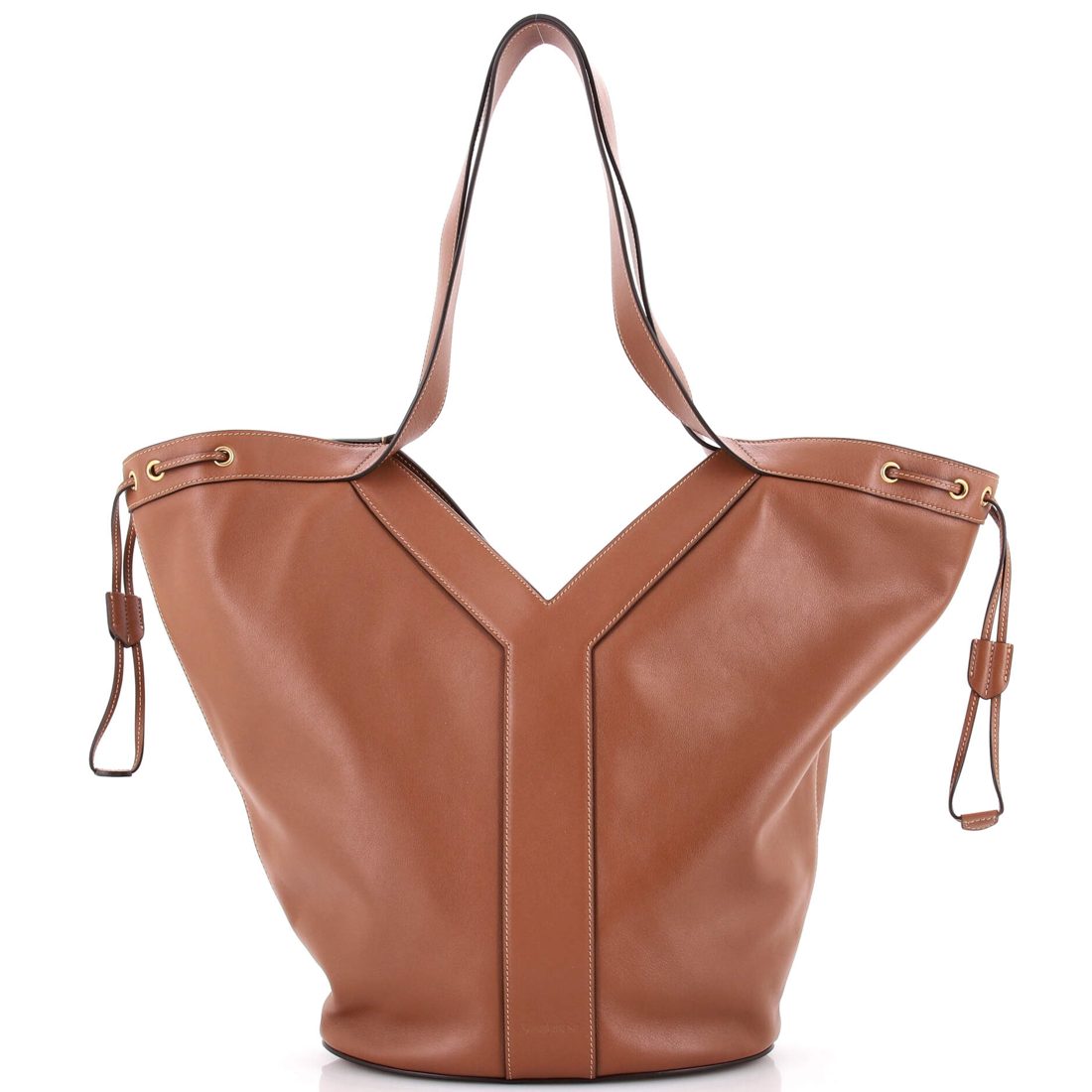 Saint Laurent Y Drawstring Tote Bag Leather 