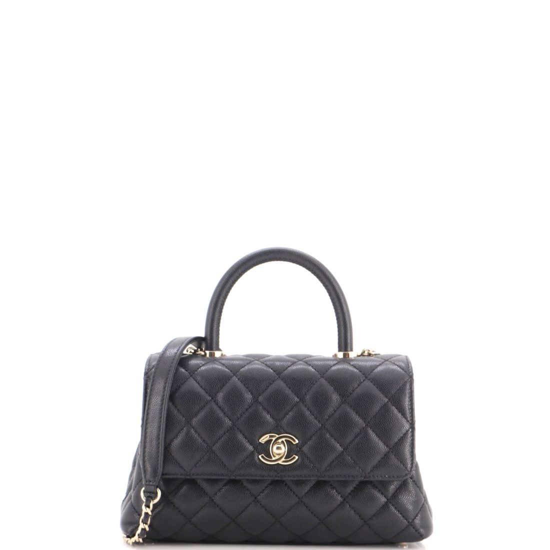 Chanel Coco Top Handle Bag Quilted Caviar Mini