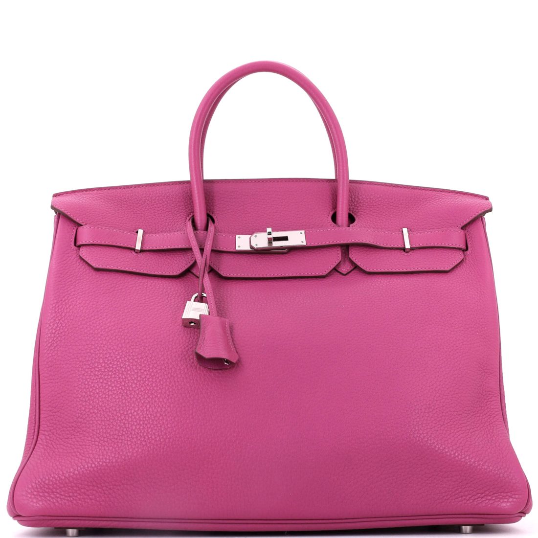 Hermes Birkin Handbag Pink Clemence with Palladium Hardware 40