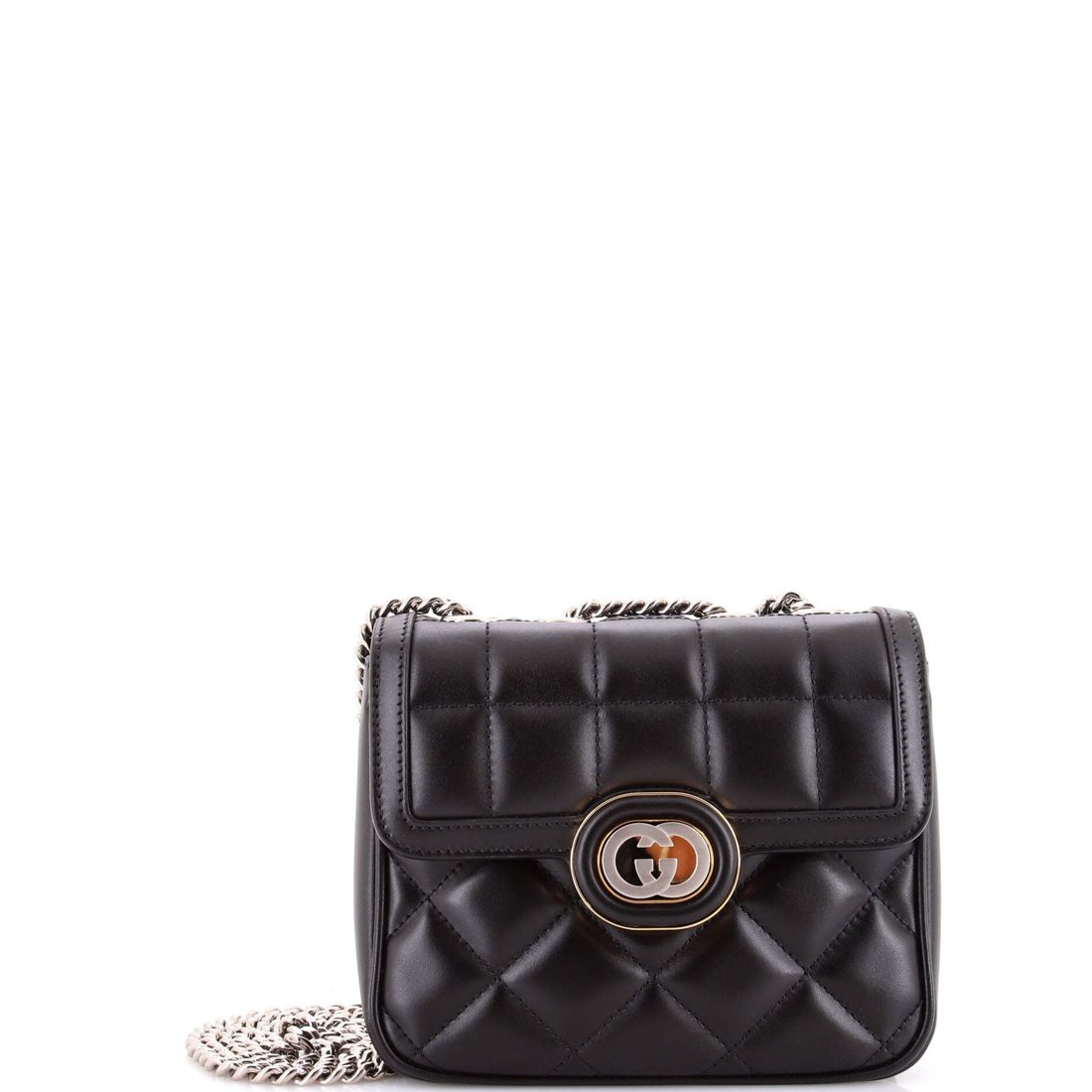 Gucci Deco Chain Flap Bag Mixed Matelasse Leather Mini
